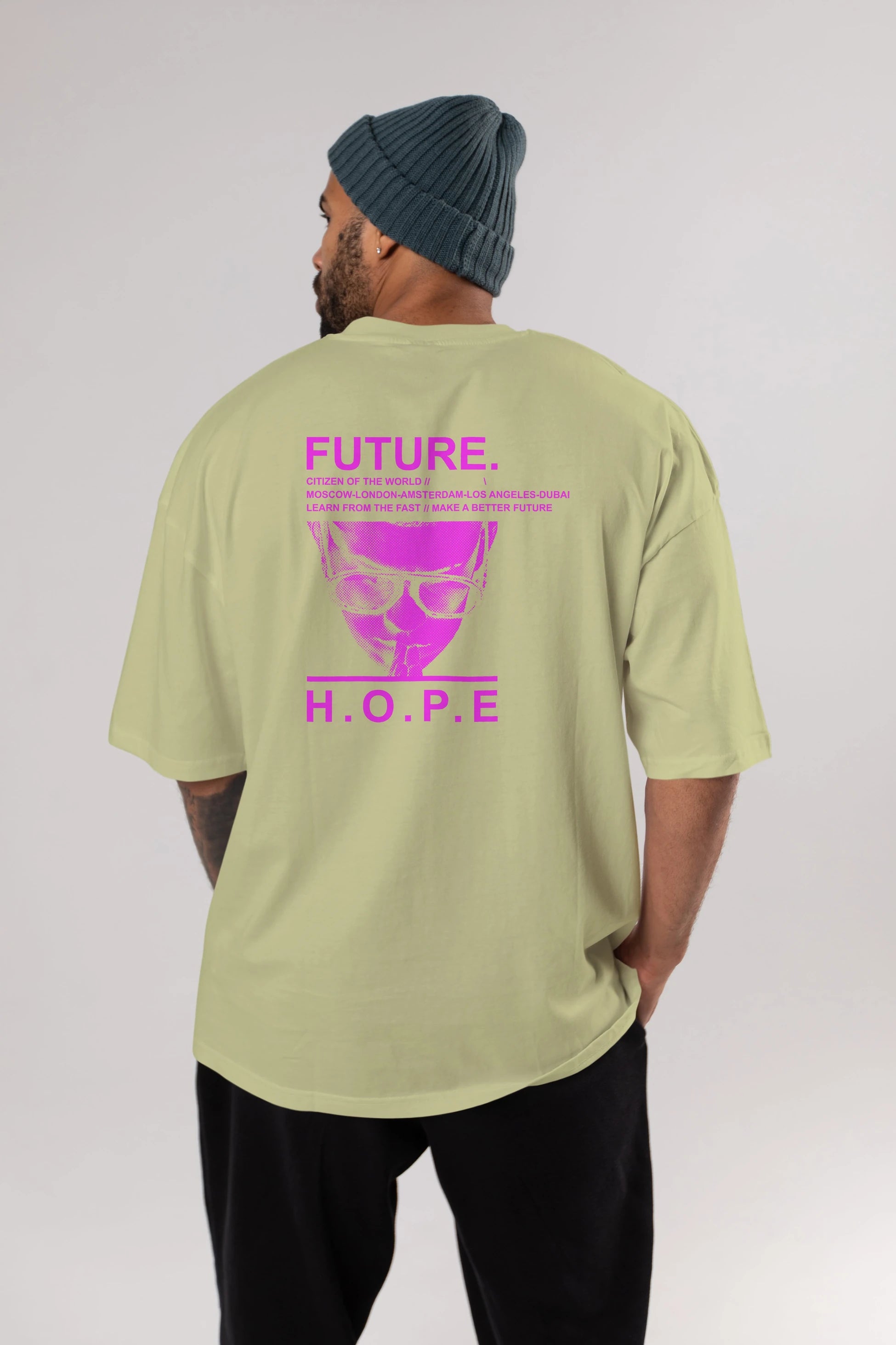 Future Hope Arka Baskılı Oversize t-shirt Erkek Kadın Unisex