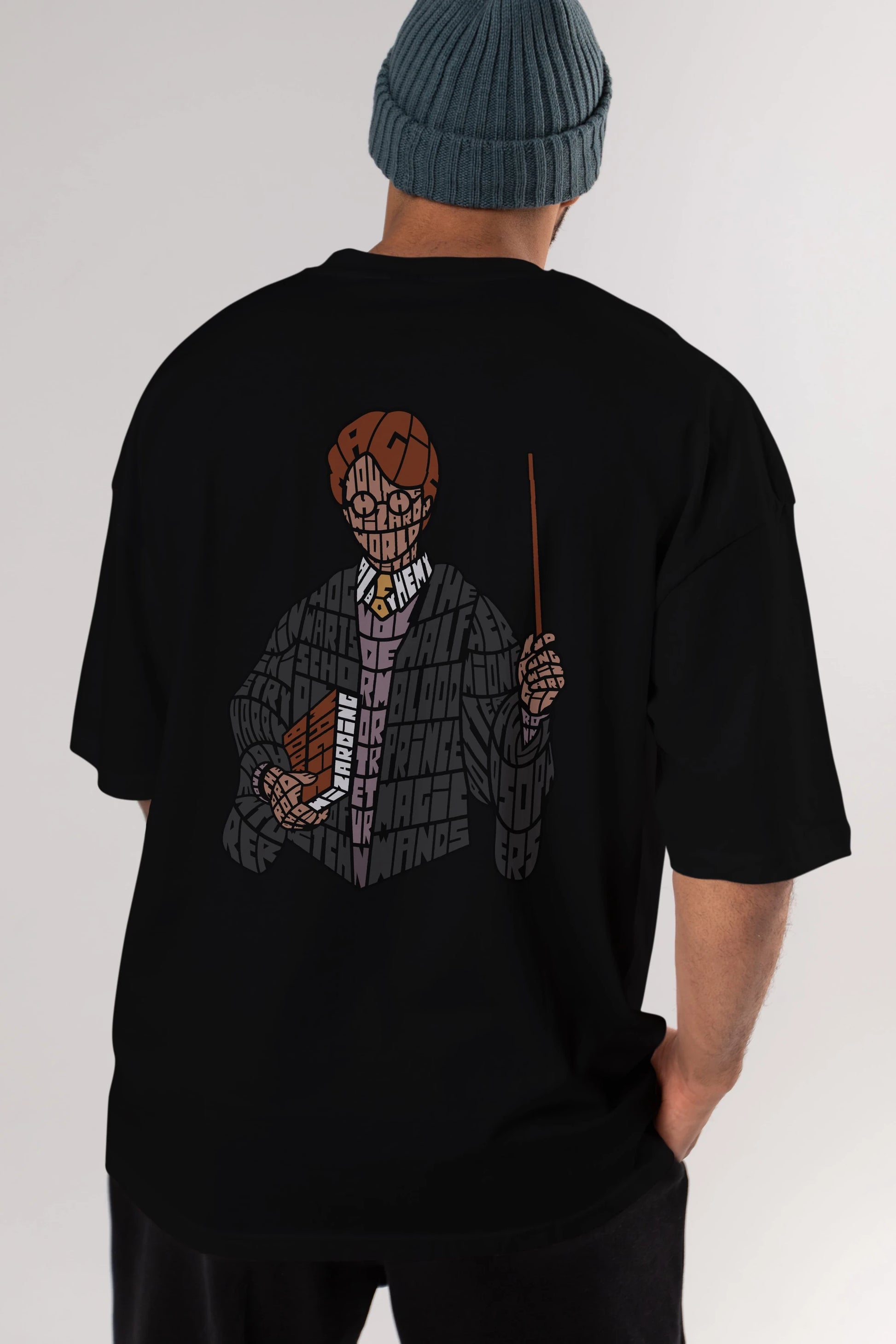 Harry Arka Baskılı Oversize t-shirt %100 pamuk Erkek Kadın Unisex