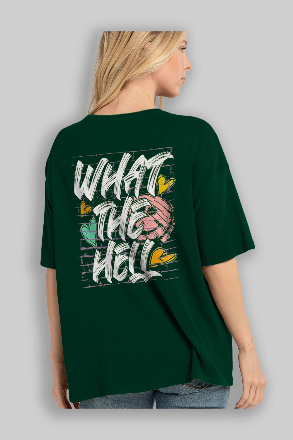 What The Hell Arka Baskılı Oversize t-shirt Erkek Kadın Unisex