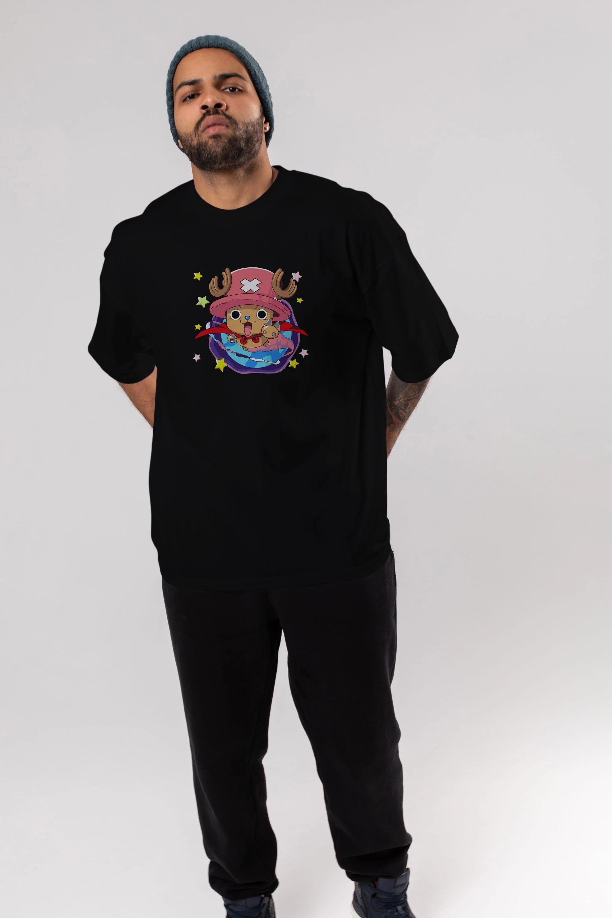 Tony Tony Chopper Anime Ön Baskılı Oversize t-shirt Erkek Kadın Unisex