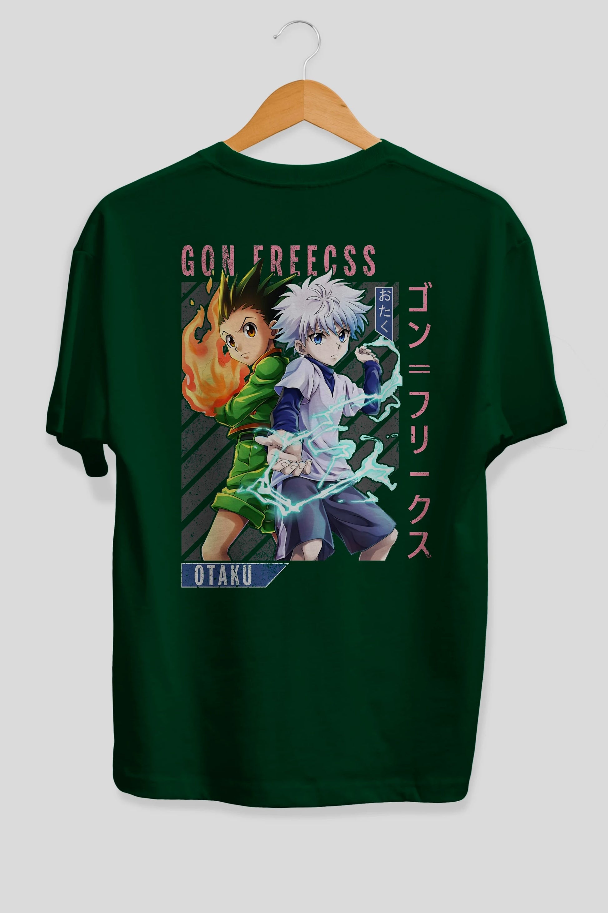 Gon Freecss HUNTER X HUNTER 1 Anime Arka Baskılı Oversize t-shirt Erkek Kadın Unisex