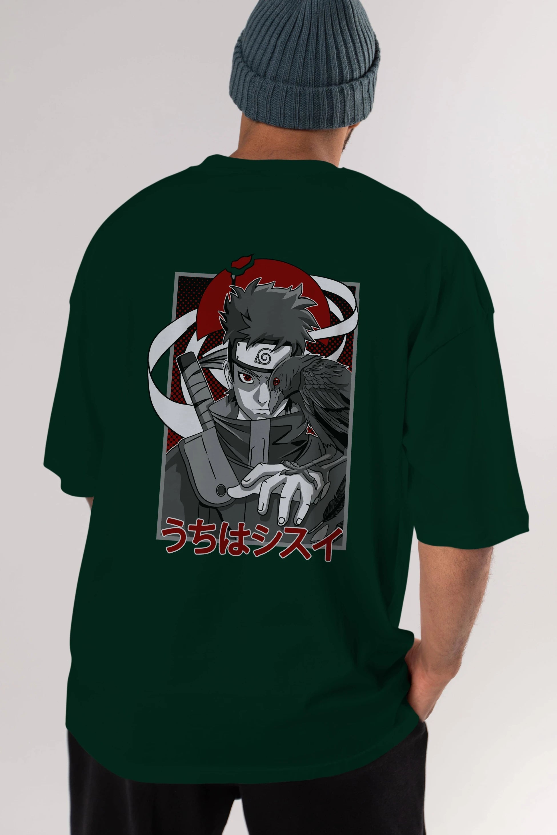 SHISUI UCHIHA NARUTO Anime Arka Baskılı Oversize t-shirt Erkek Kadın Unisex