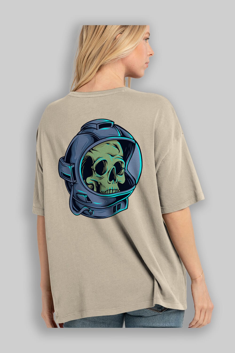 Astroskull Arka Baskılı Oversize t-shirt Erkek Kadın Unisex