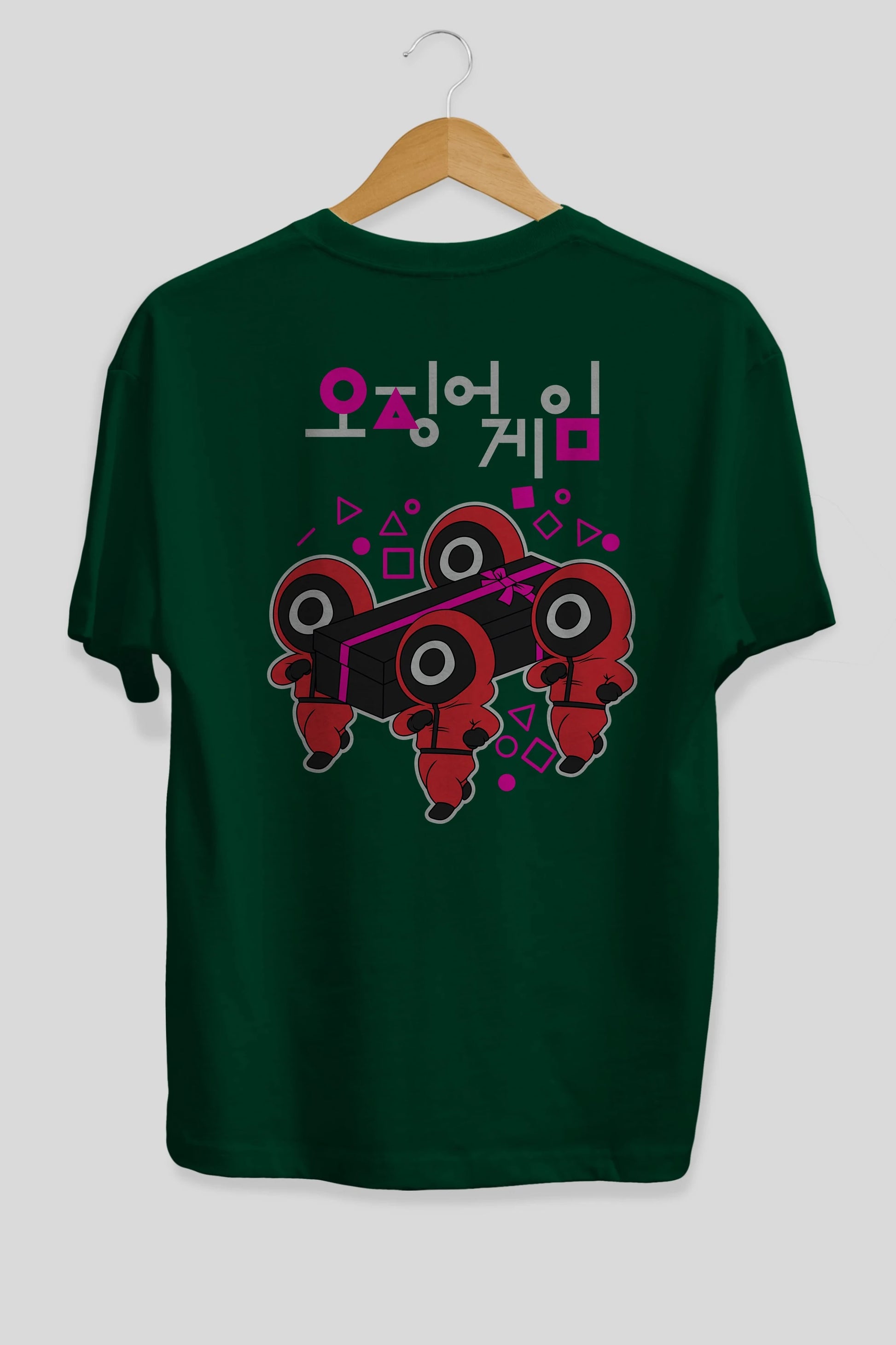 Squid Game (6) Arka Baskılı Oversize t-shirt Erkek Kadın Unisex %100 Pamuk Bisiklet Yaka tişort