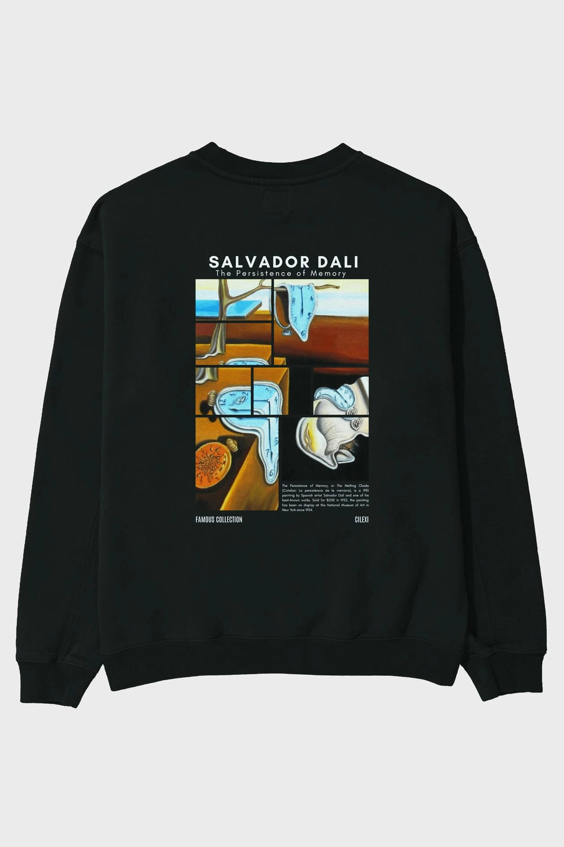 Salvador Dali Arka Baskılı Oversize Sweatshirt Erkek Kadın Unisex