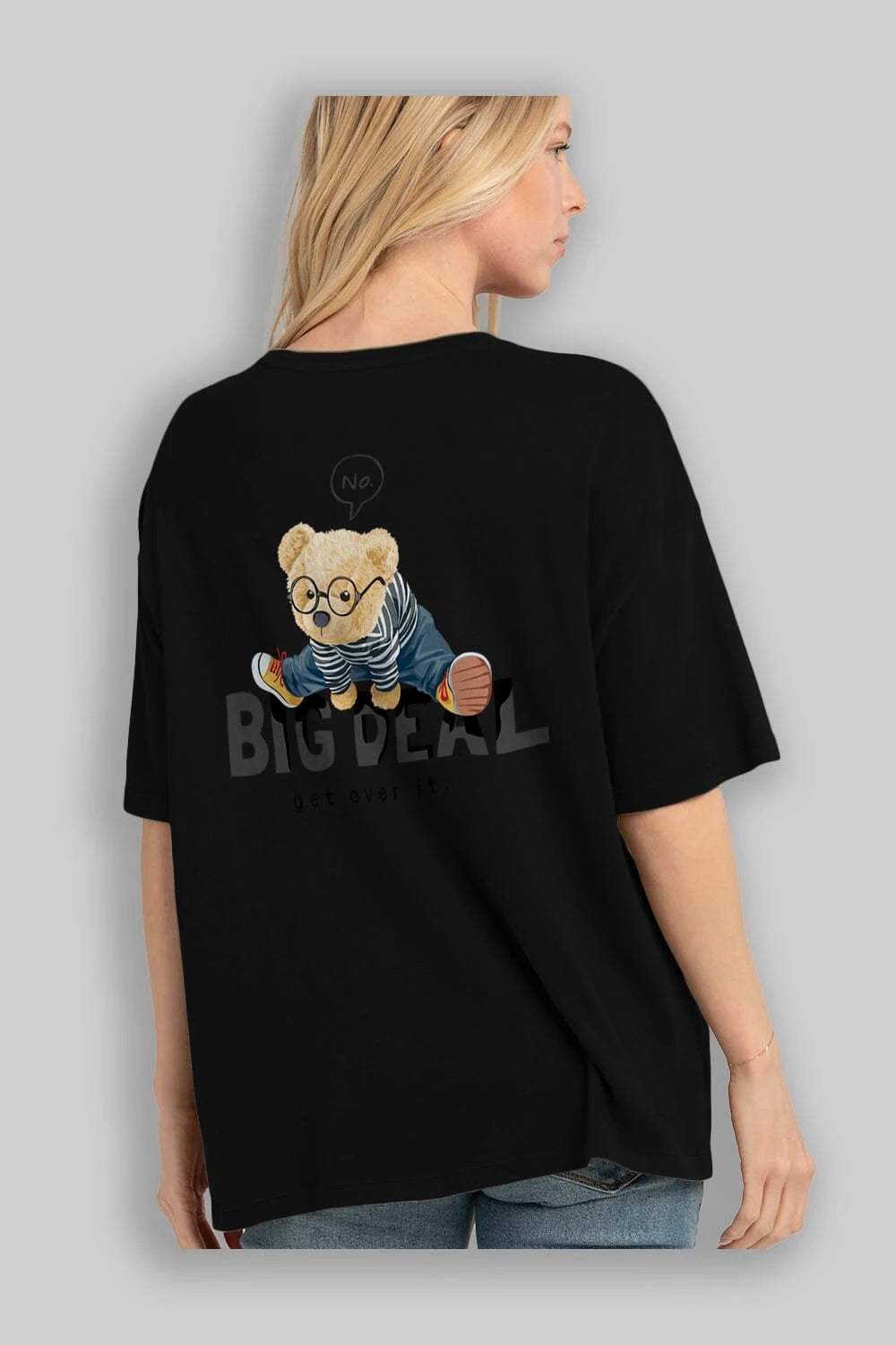 Teddy Bear Big Deal Arka Baskılı Oversize t-shirt Erkek Kadın Unisex %100 Pamuk