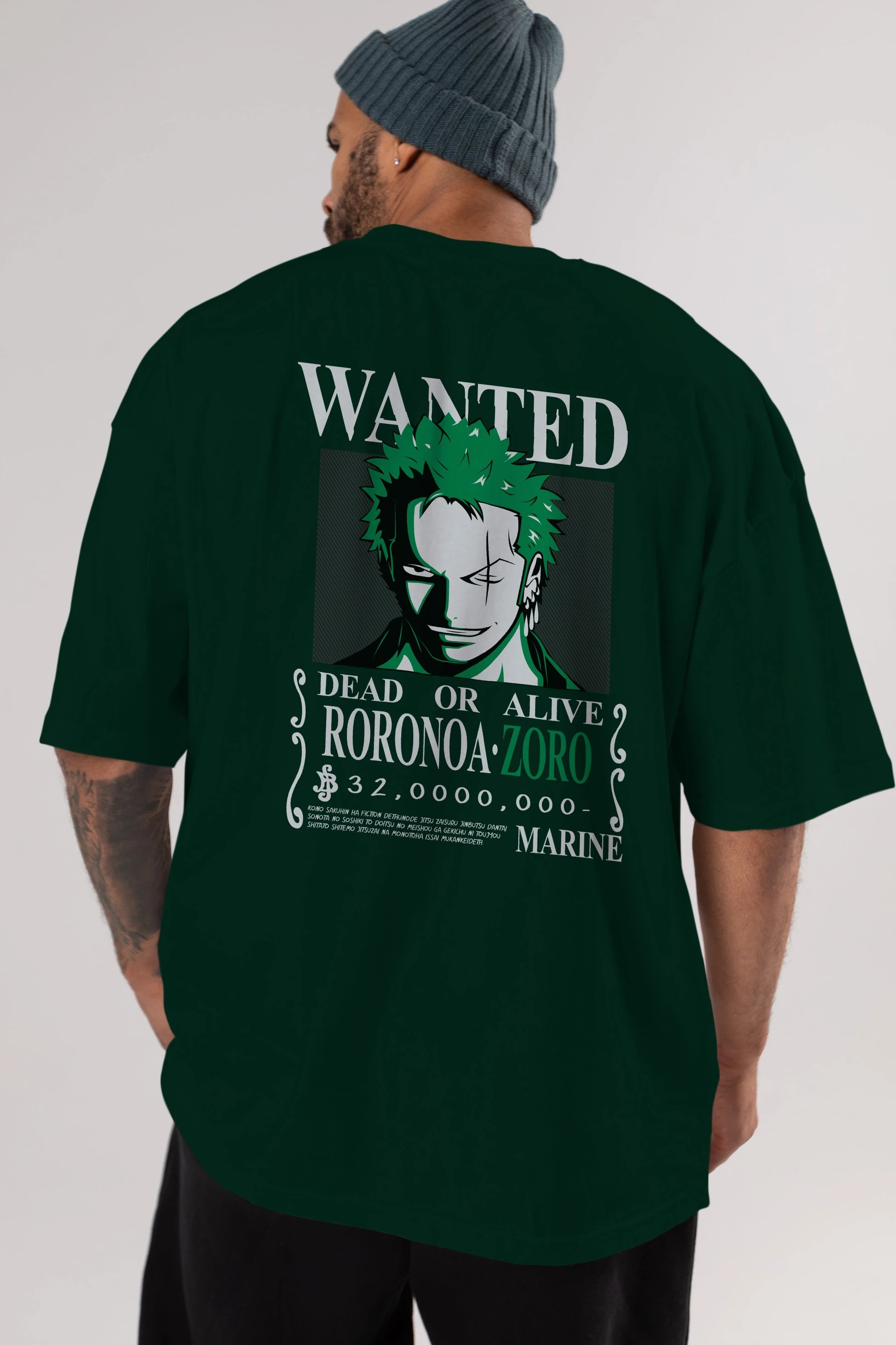 Roronoa Zoro Anime Arka Baskılı Oversize t-shirt Erkek Kadın Unisex %100 pamuk tişort