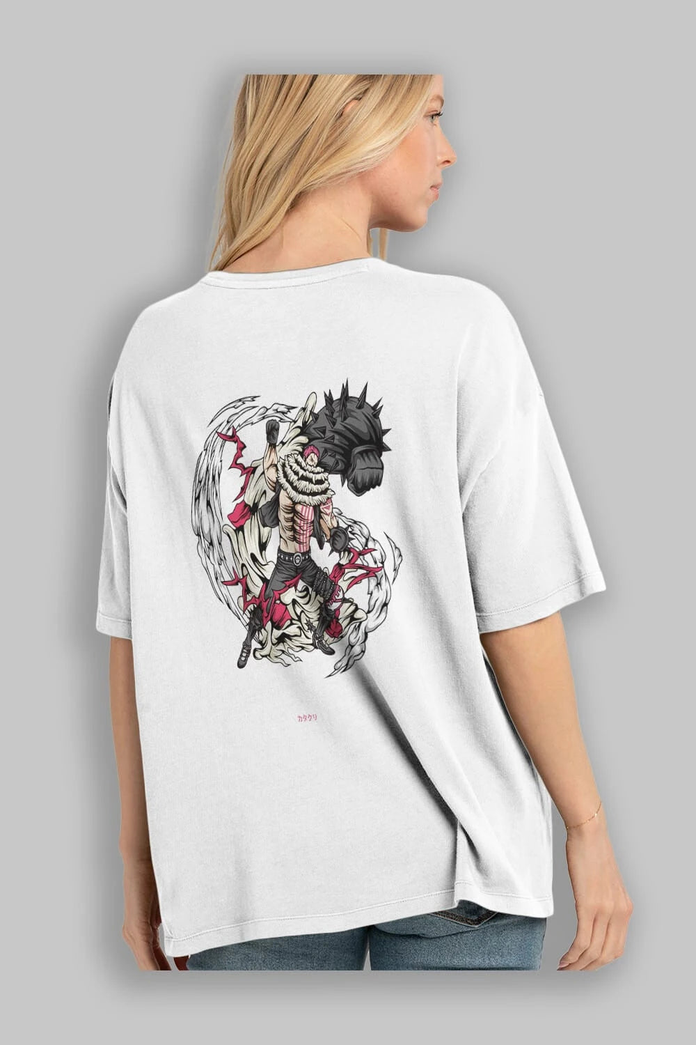 Katakuri Anime Arka Baskılı Oversize t-shirt Erkek Kadın Unisex