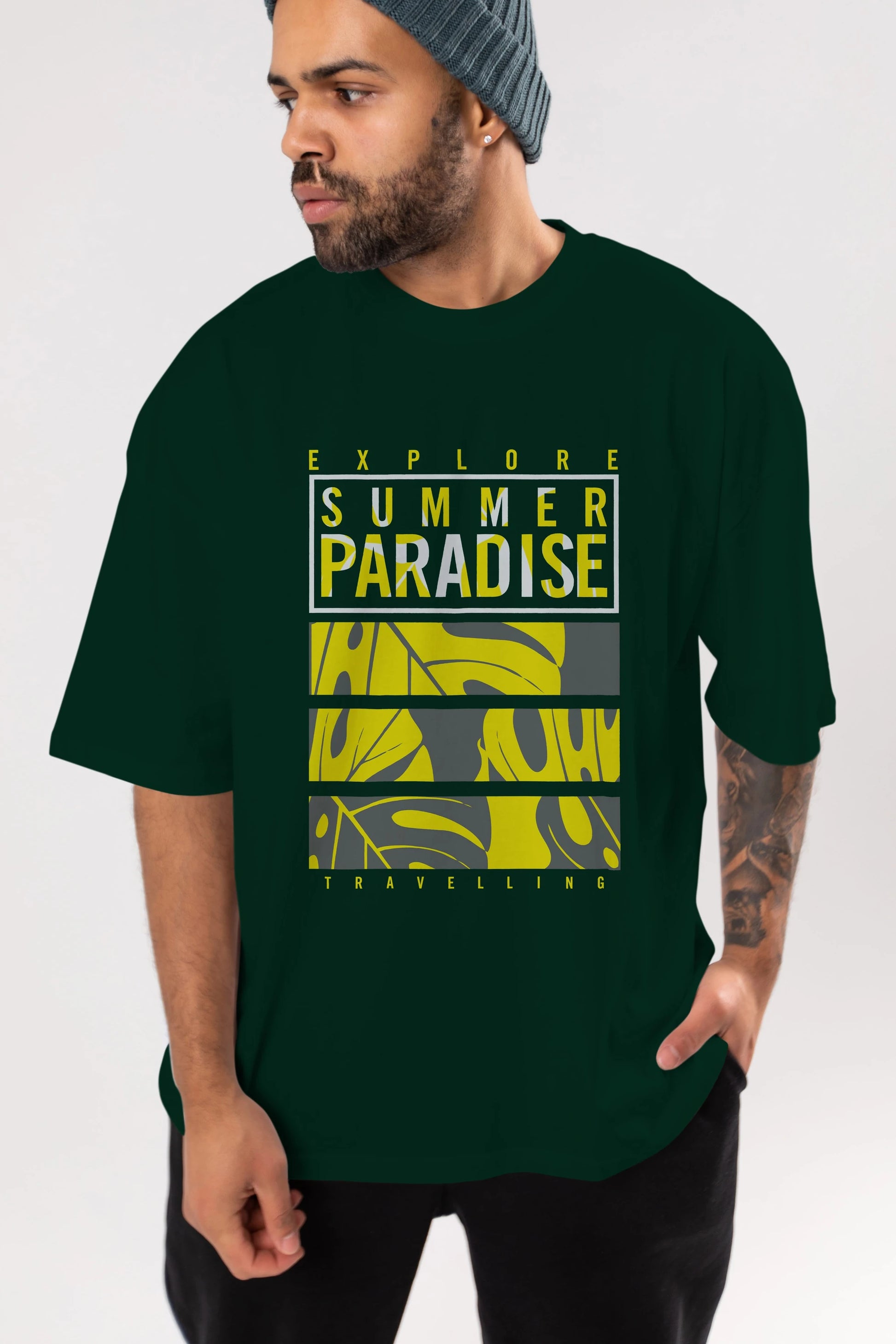 Summer Paradise Ön Baskılı Oversize t-shirt Erkek Kadın Unisex