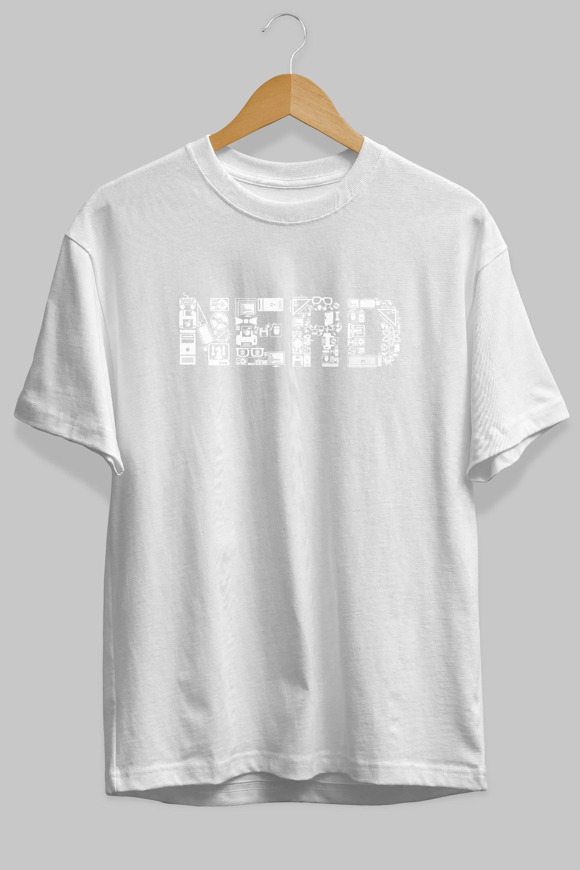 NERD Ön Baskılı Oversize t-shirt %100 pamuk Erkek Kadın Unisex