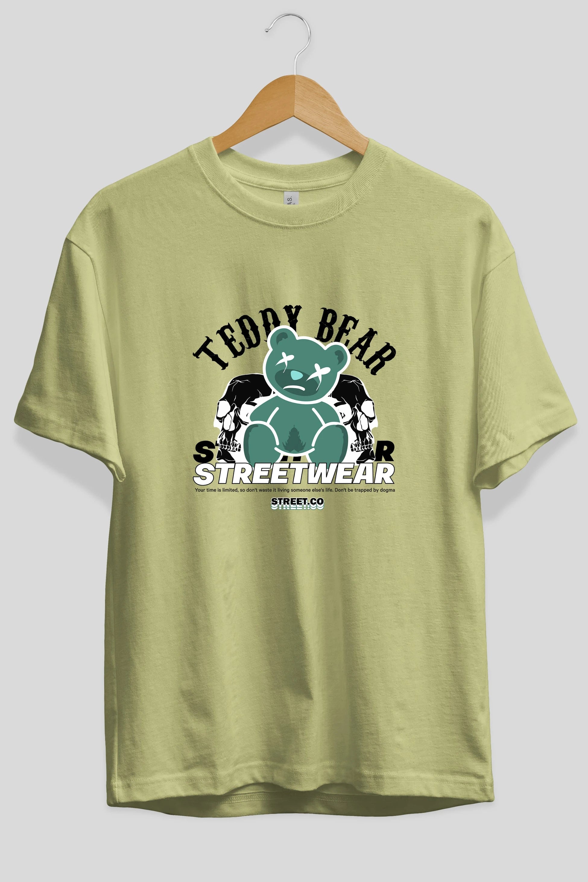 Teddy Bear Streetwear 2 Ön Baskılı Oversize t-shirt Erkek Kadın Unisex