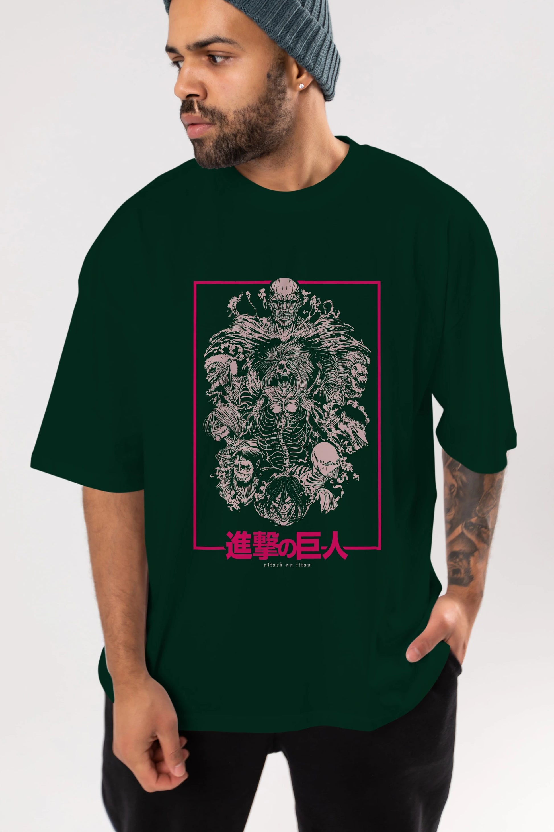 ATTACK ON TITANS Anime Ön Baskılı Oversize t-shirt %100 pamuk Erkek Kadın Unisex