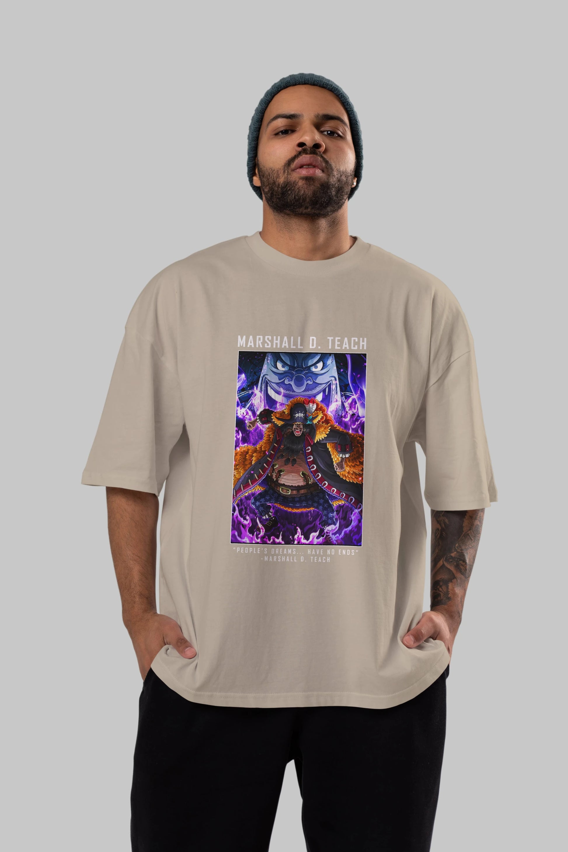 Blackbeard Anime Ön Baskılı Oversize t-shirt Erkek Kadın Unisex
