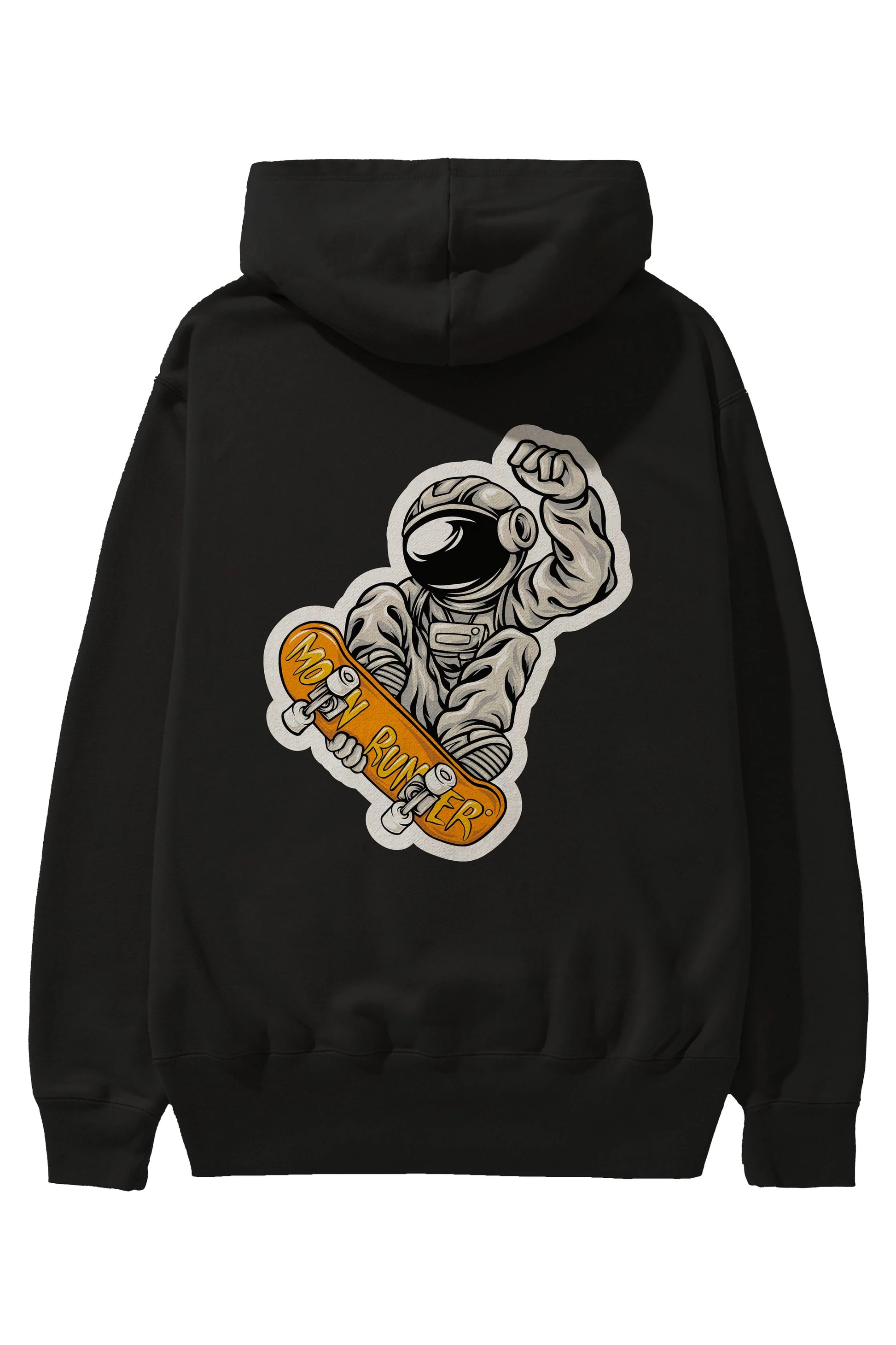 Moon Runner Sticker Arka Baskılı Hoodie Oversize Kapüşonlu Sweatshirt Erkek Kadın Unisex