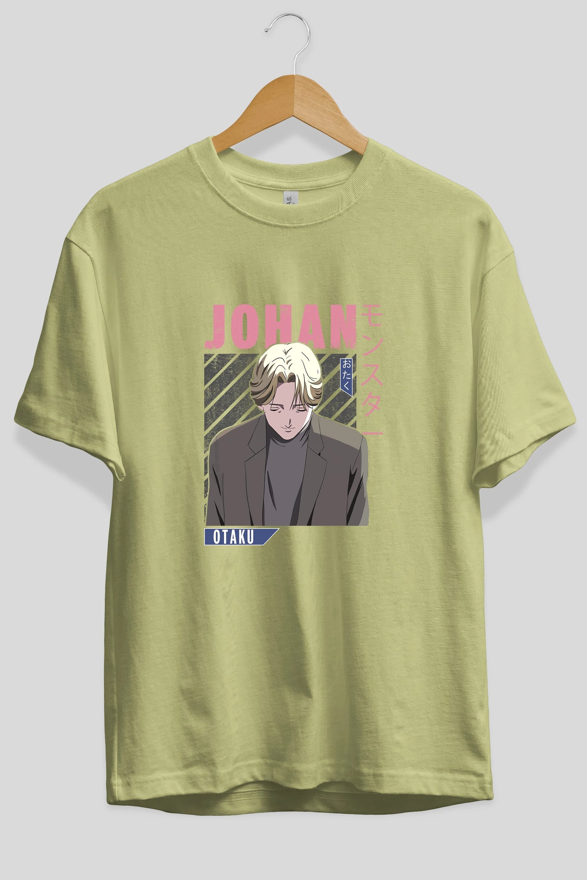 Johan Liebert MONSTER Anime Ön Baskılı Oversize t-shirt %100 pamuk Erkek Kadın Unisex