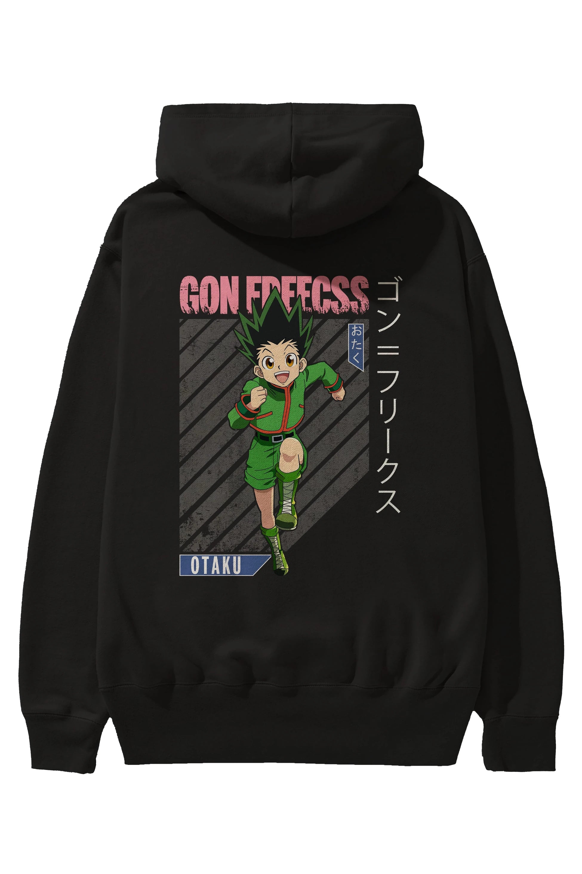 Gon Freecss HUNTER X HUNTER Anime Arka Baskılı Hoodie Oversize Kapüşonlu Sweatshirt Erkek Kadın Unisex