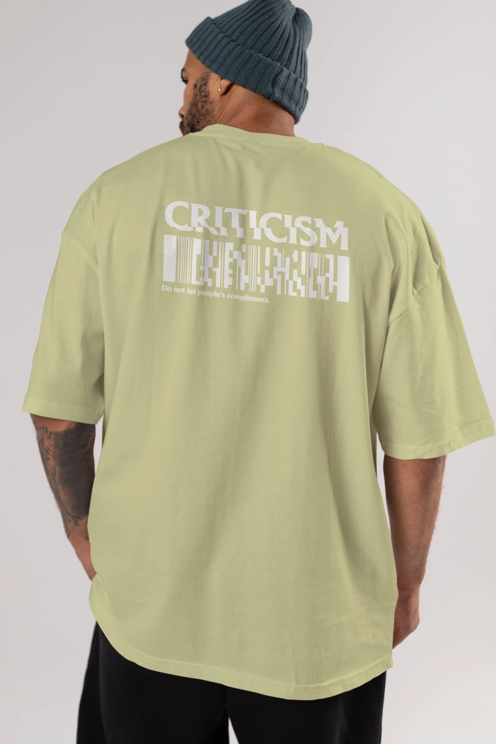 Criticism Streetwear Arka Baskılı Oversize t-shirt Erkek Kadın Unisex