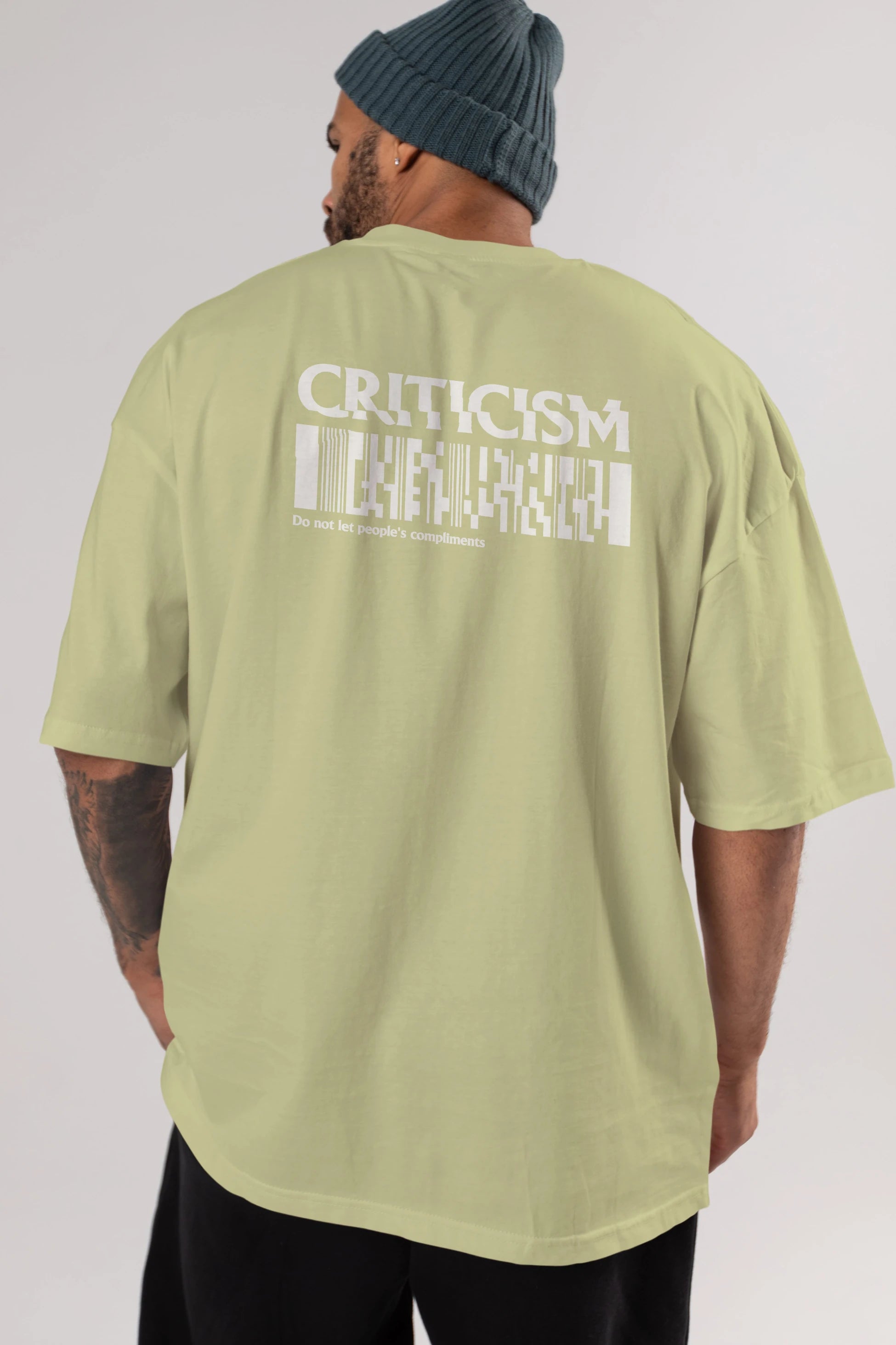 Criticism Streetwear Arka Baskılı Oversize t-shirt Erkek Kadın Unisex