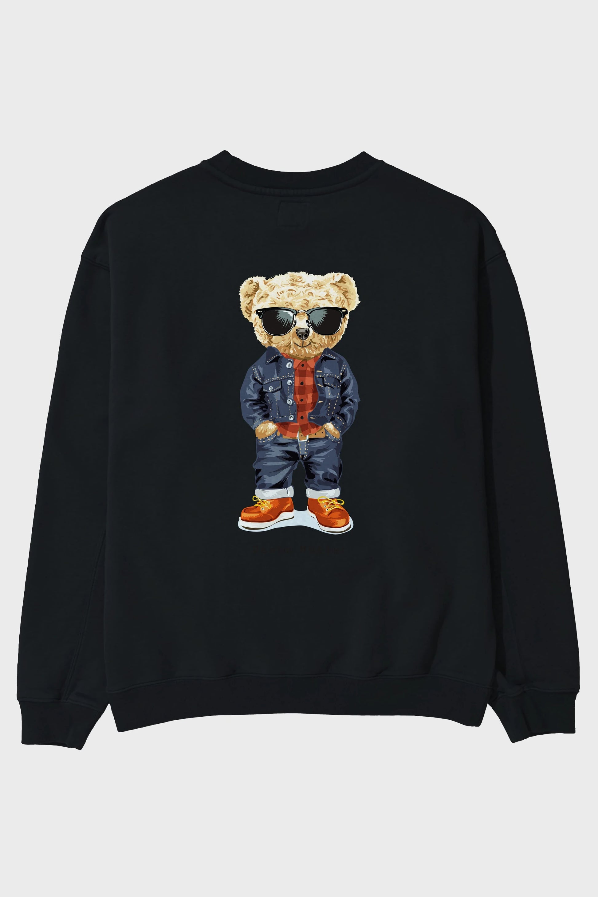 Teddy Bear Tarz Arka Baskılı Oversize Sweatshirt Erkek Kadın Unisex