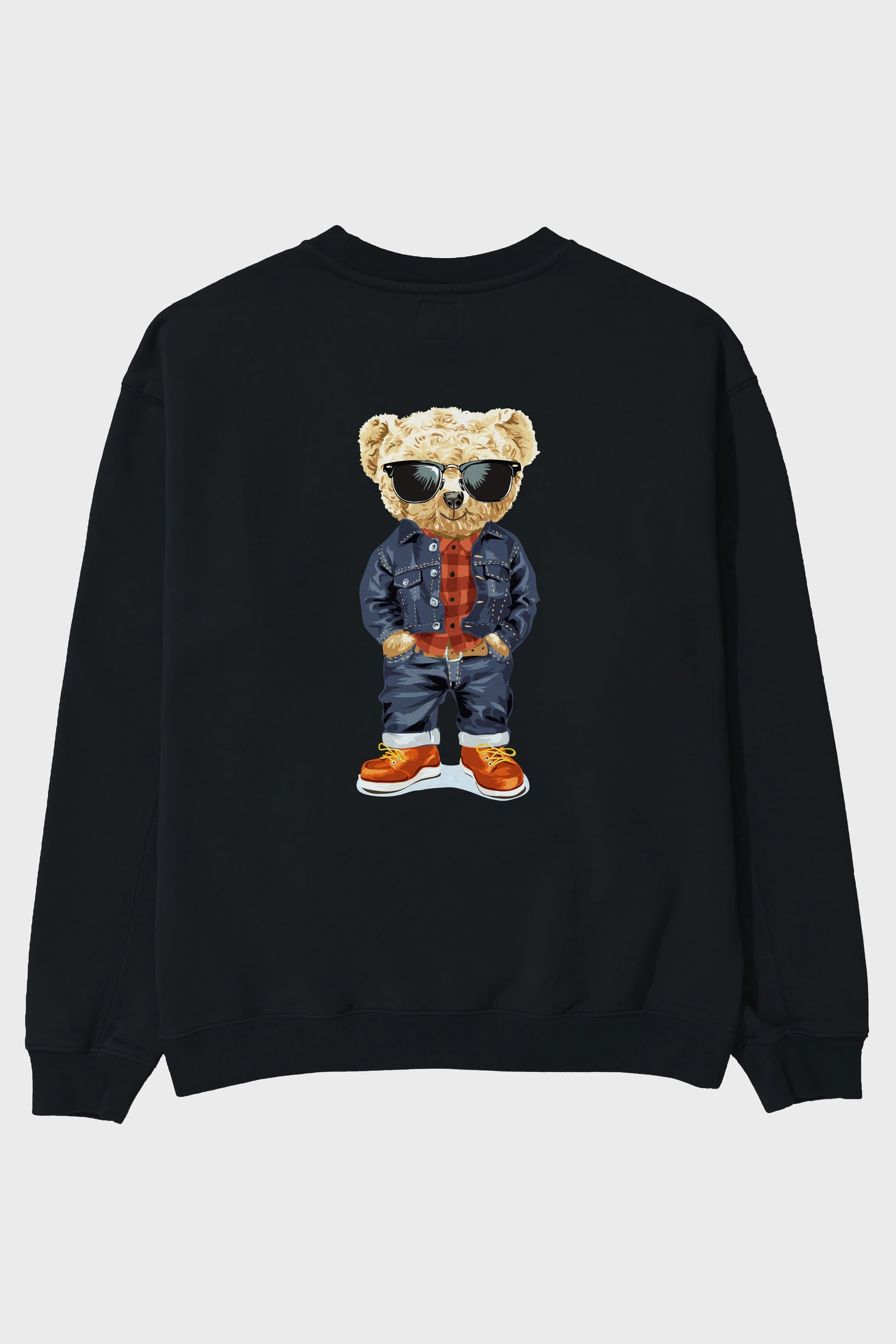 Teddy Bear Tarz Arka Baskılı Oversize Sweatshirt Erkek Kadın Unisex