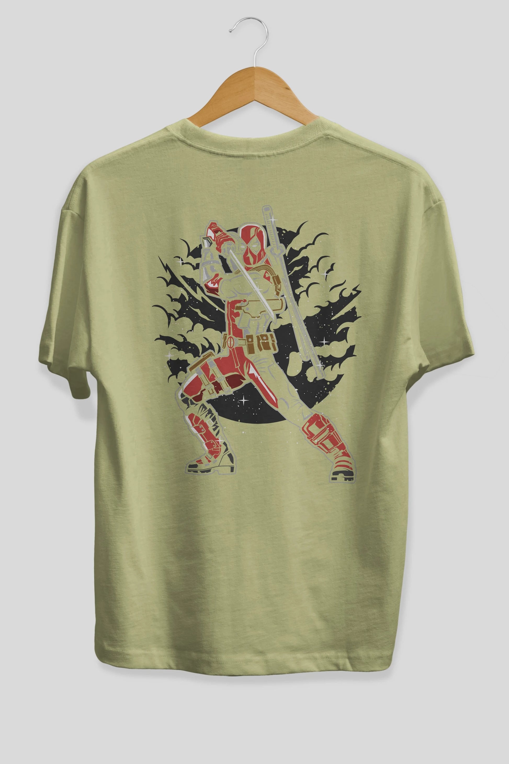 Deadpool Arka Baskılı Oversize t-shirt Erkek Kadın Unisex %100 Pamuk