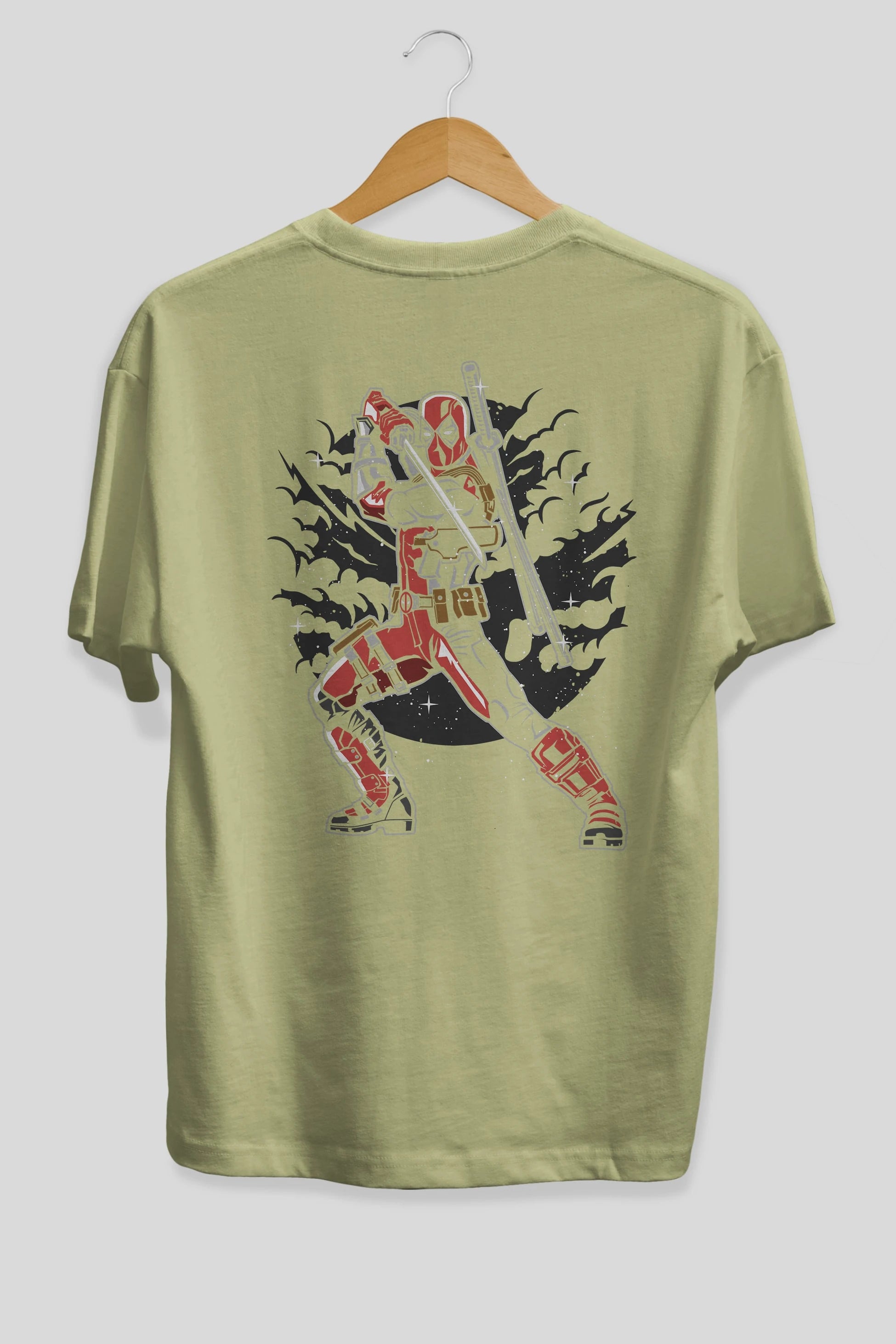 Deadpool Arka Baskılı Oversize t-shirt Erkek Kadın Unisex %100 Pamuk