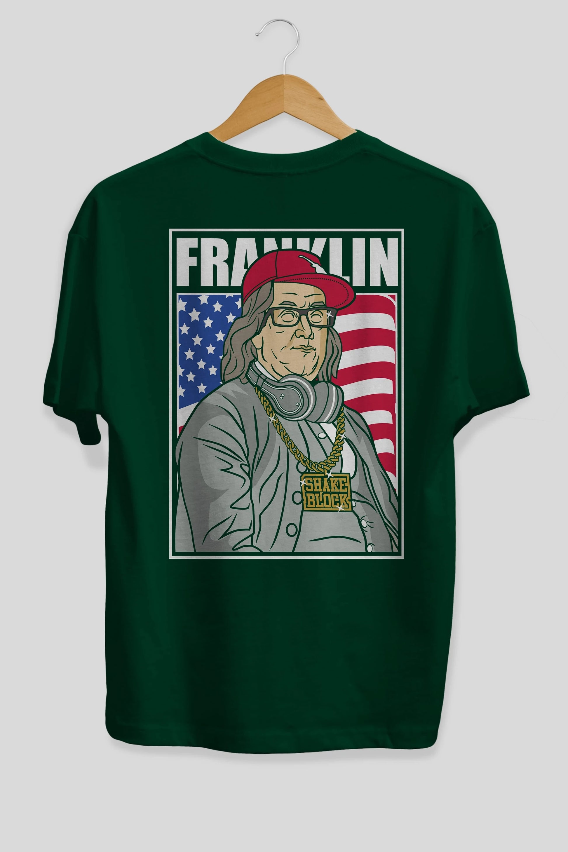 Franklin Rapper Arka Baskılı Oversize t-shirt Erkek Kadın Unisex %100 Pamuk tişort