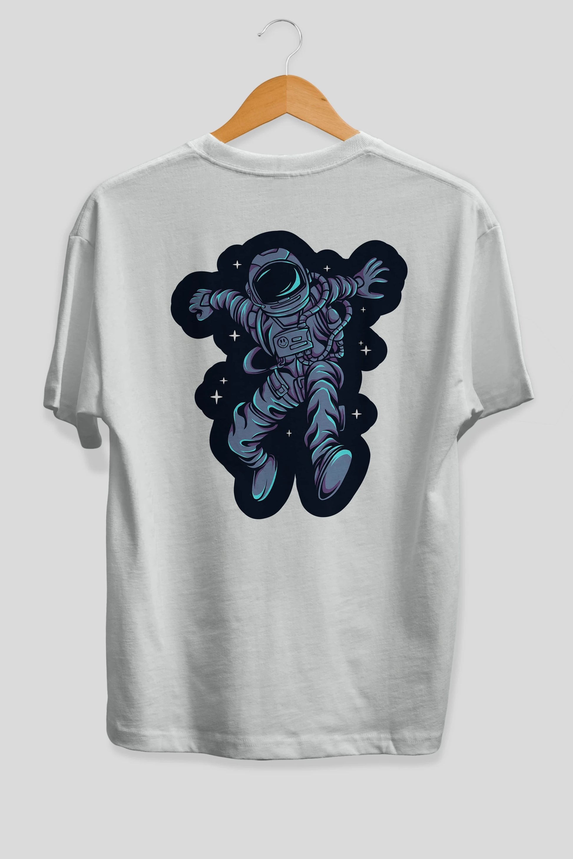 Astrostars sticker Arka Baskılı Oversize t-shirt Erkek Kadın Unisex