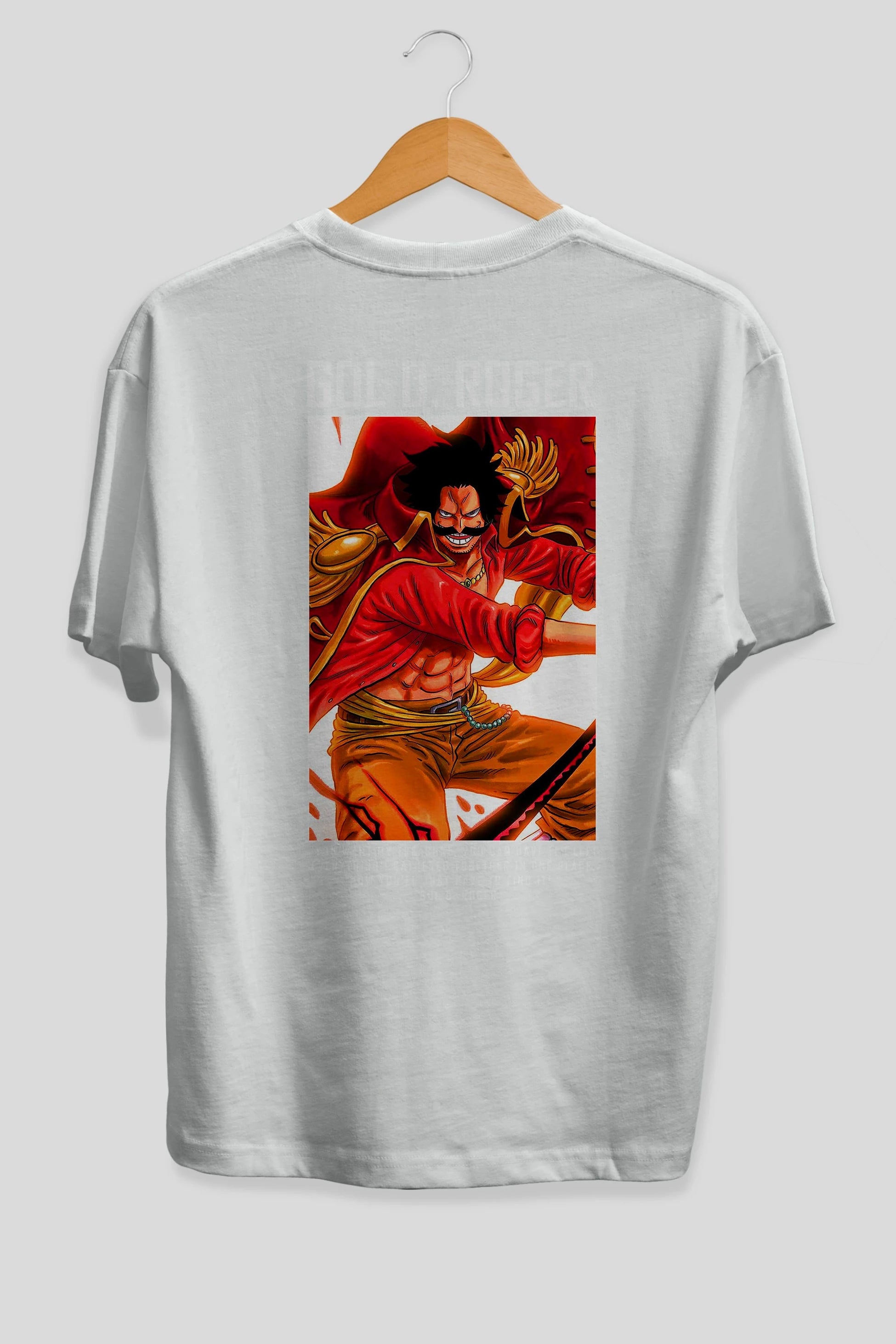 Gol D. Roger Anime Arka Baskılı Oversize t-shirt Erkek Kadın Unisex %100 pamuk tişort