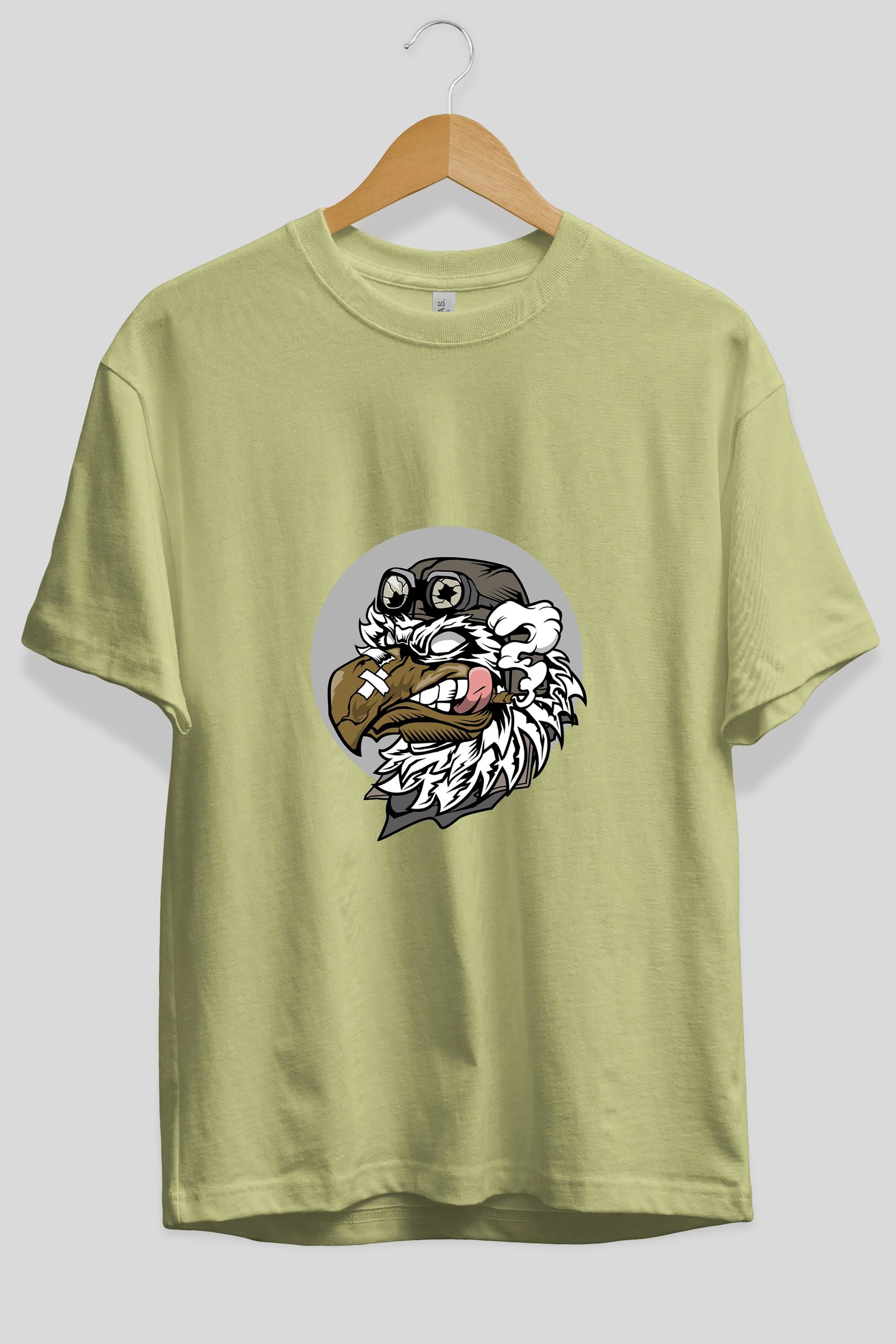 Bird Pilot Ön Baskılı Oversize t-shirt Erkek Kadın Unisex %100 Pamuk tişort