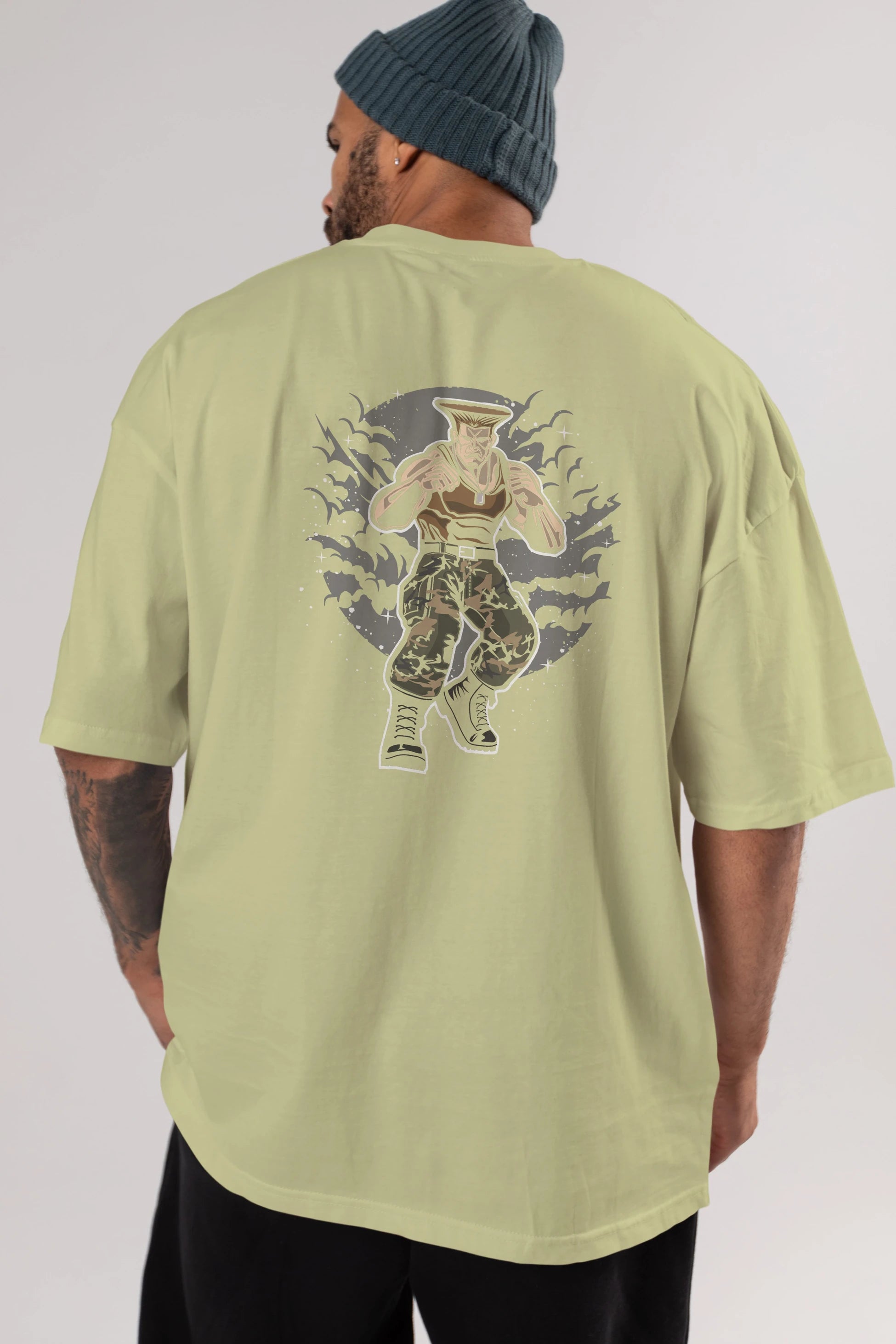 Guile Arka Baskılı Oversize t-shirt Erkek Kadın Unisex %100 Pamuk