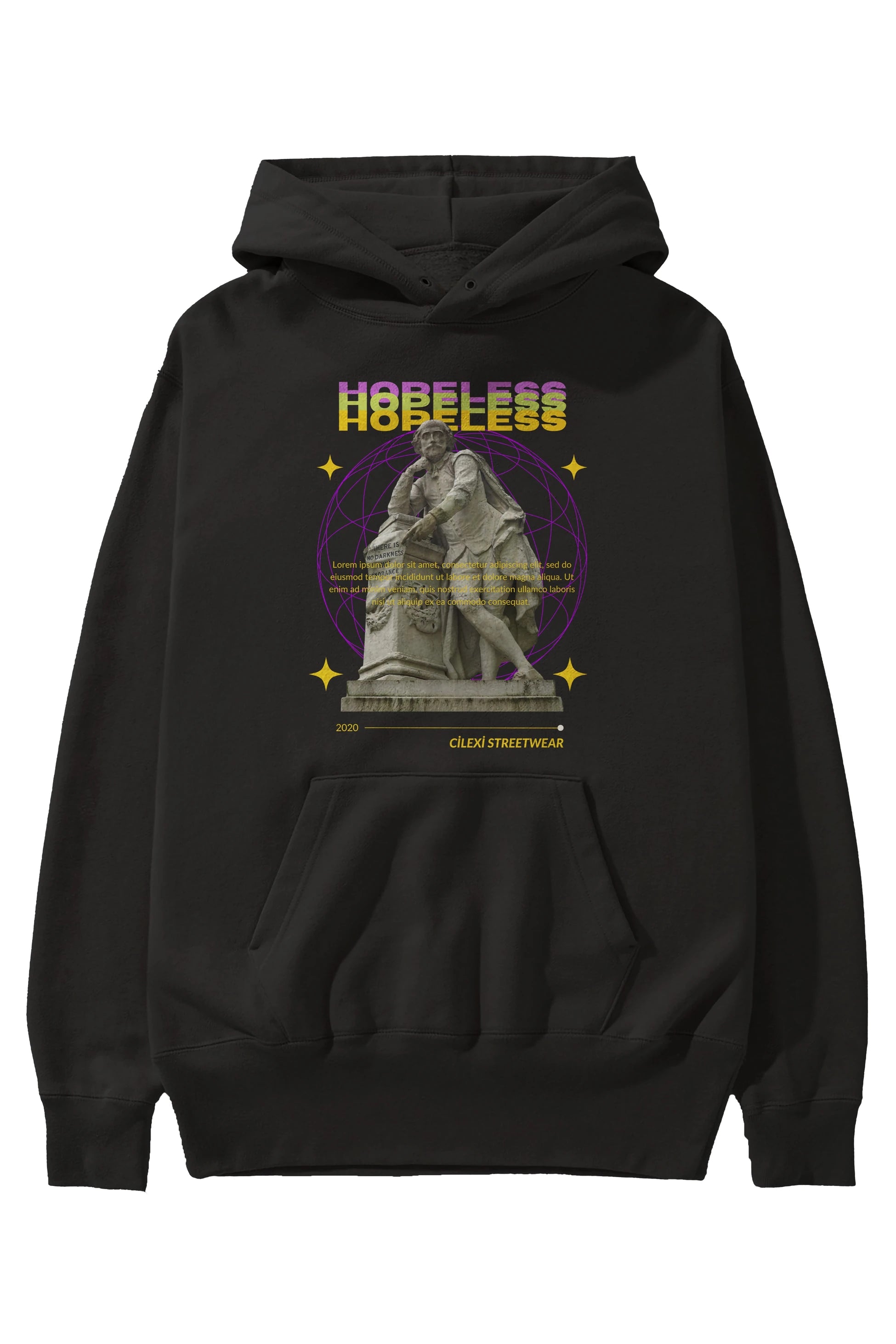 Hopeless Ön Baskılı Oversize Hoodie Kapüşonlu Sweatshirt Erkek Kadın Unisex