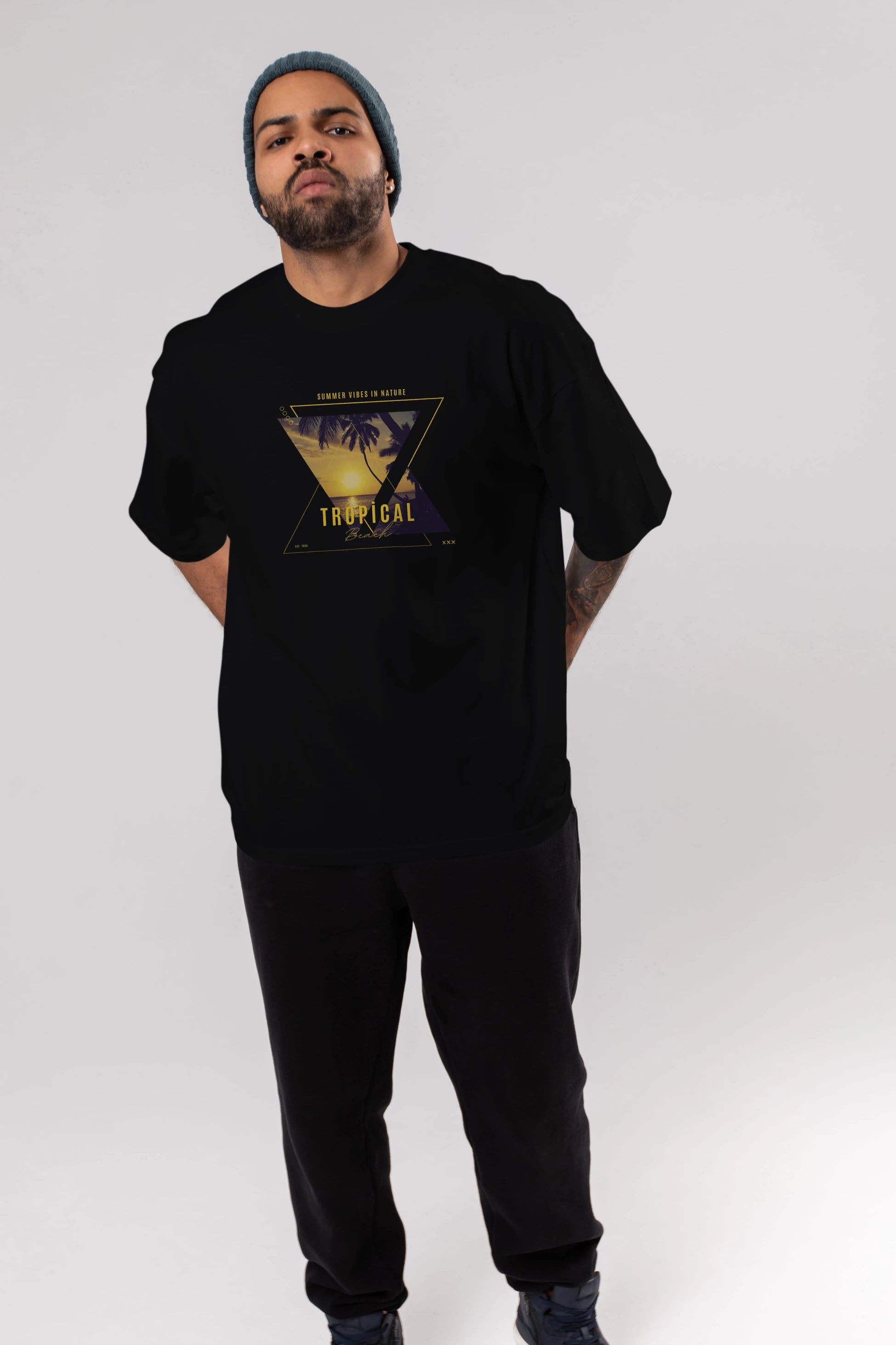 Summer Vibes Yazılı Ön Baskılı Oversize t-shirt Erkek Kadın Unisex