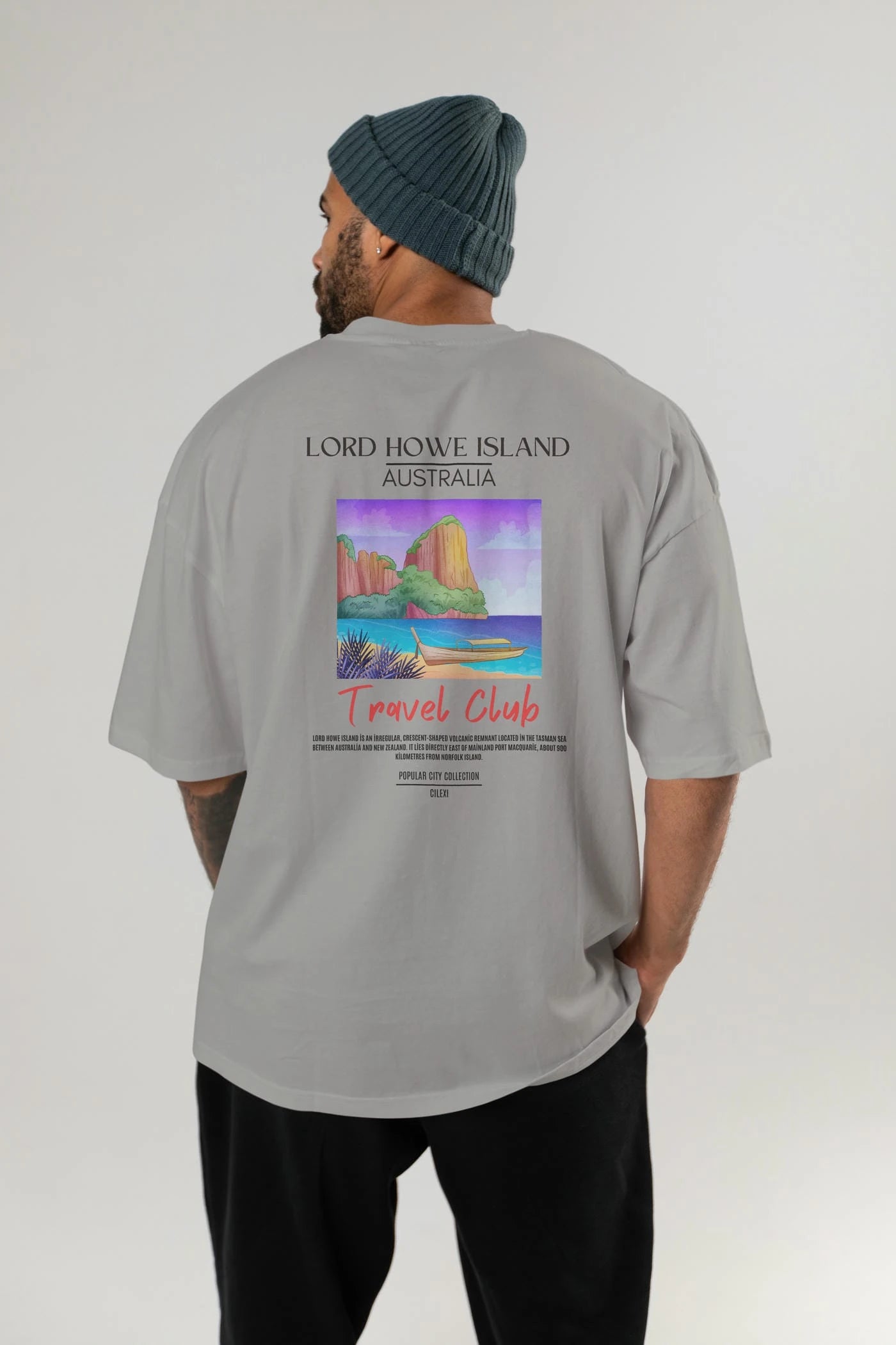 Lord Howe İsland Australia Arka Baskılı Oversize t-shirt Erkek Kadın Pamuk Bisiklet Yaka tişort