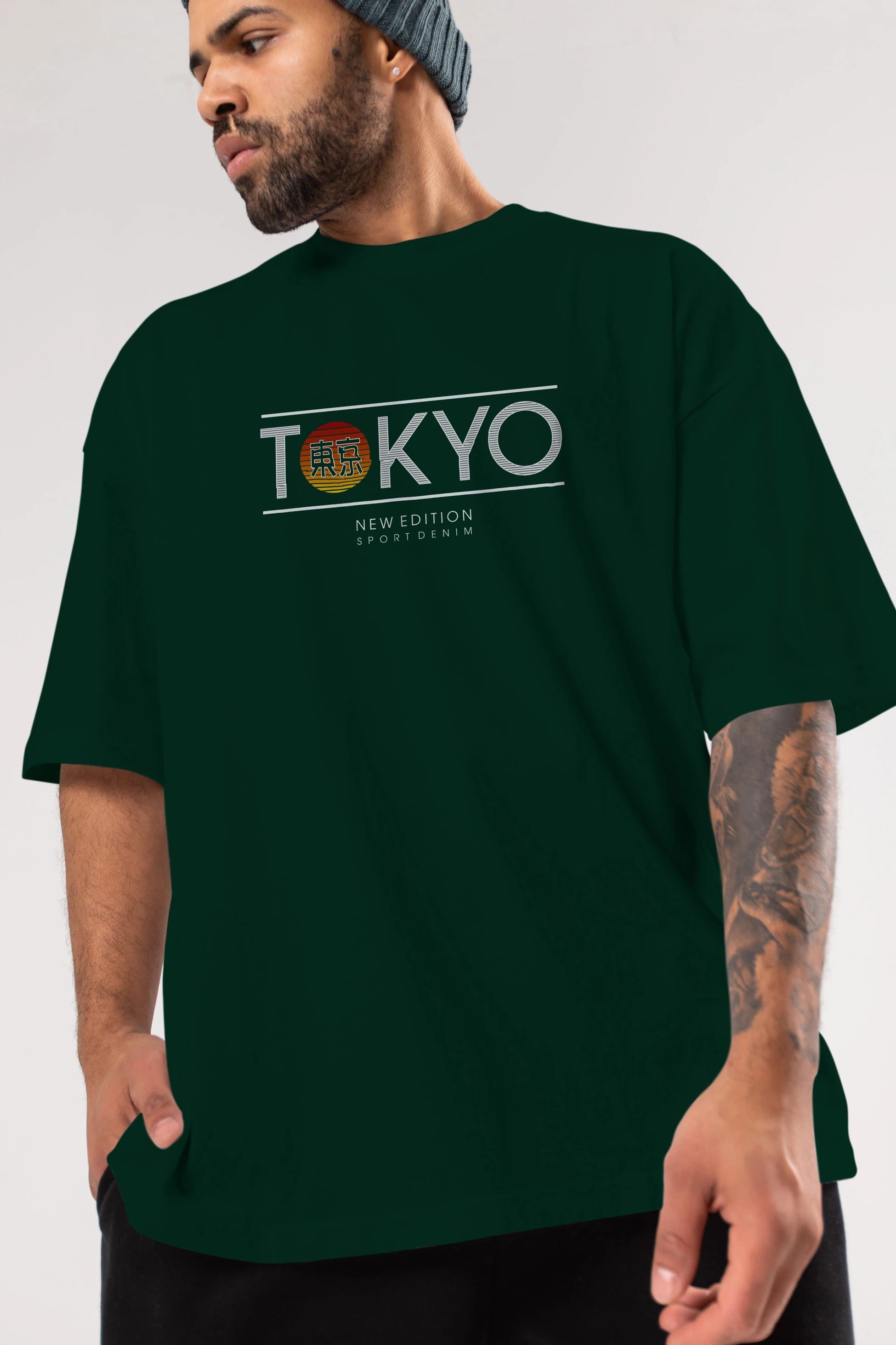 Tokyo Sport Ön Baskılı Oversize t-shirt Erkek Kadın Unisex