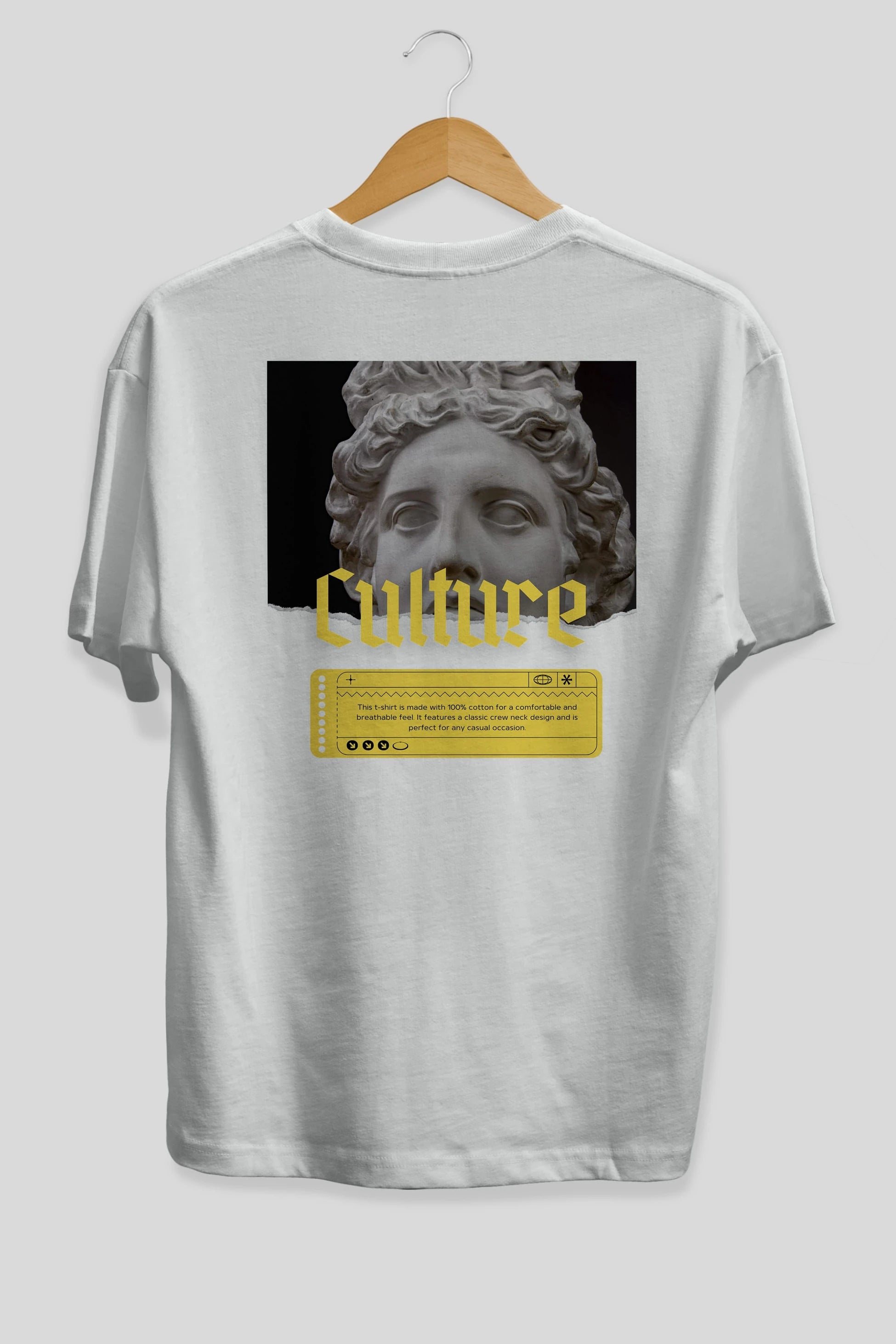 Culture Yazılı Arka Baskılı Oversize t-shirt Erkek Kadın Unisex