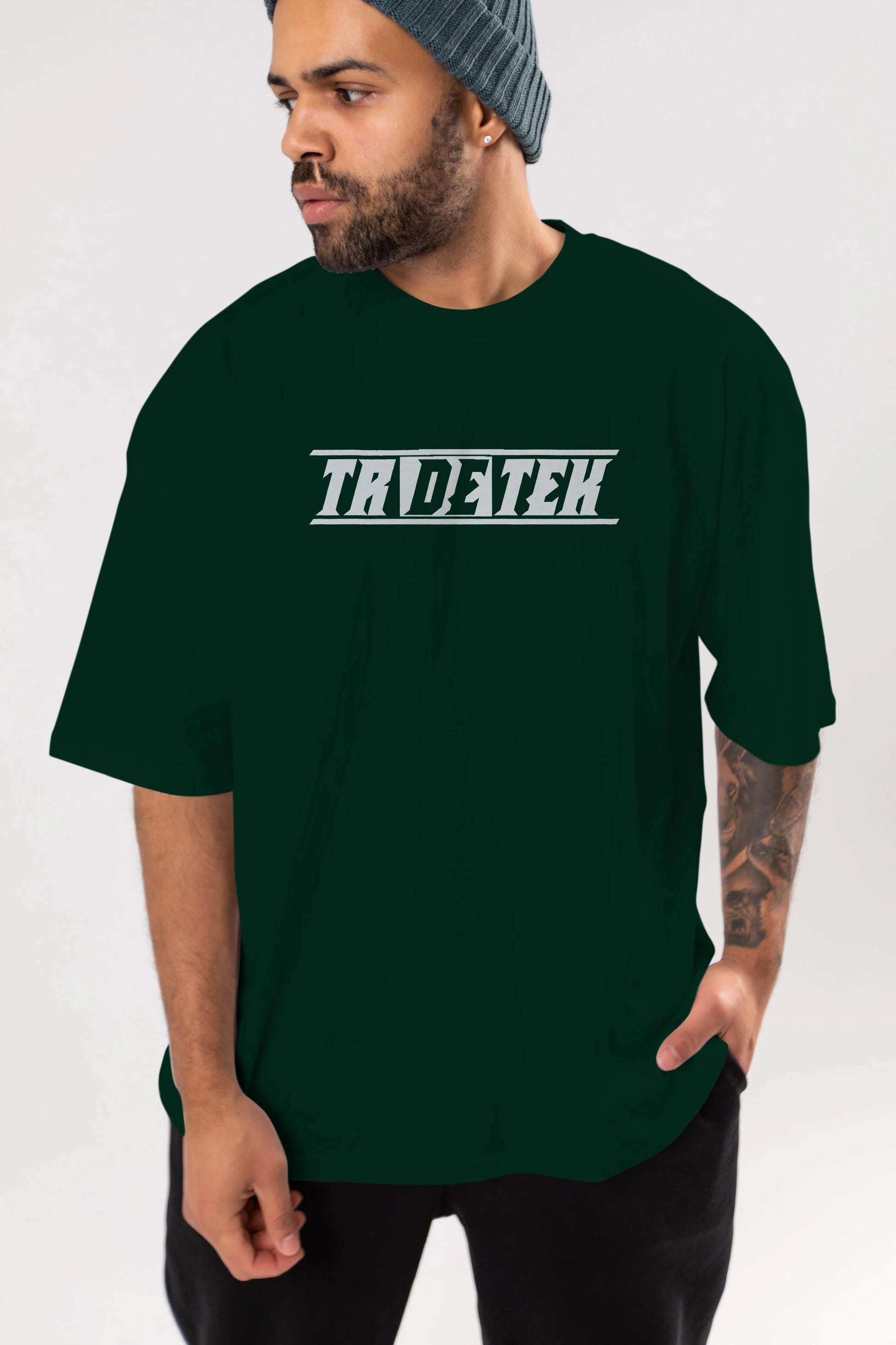 Tr De Tek Ön Baskılı Oversize t-shirt %100 pamuk Erkek Kadın Unisex