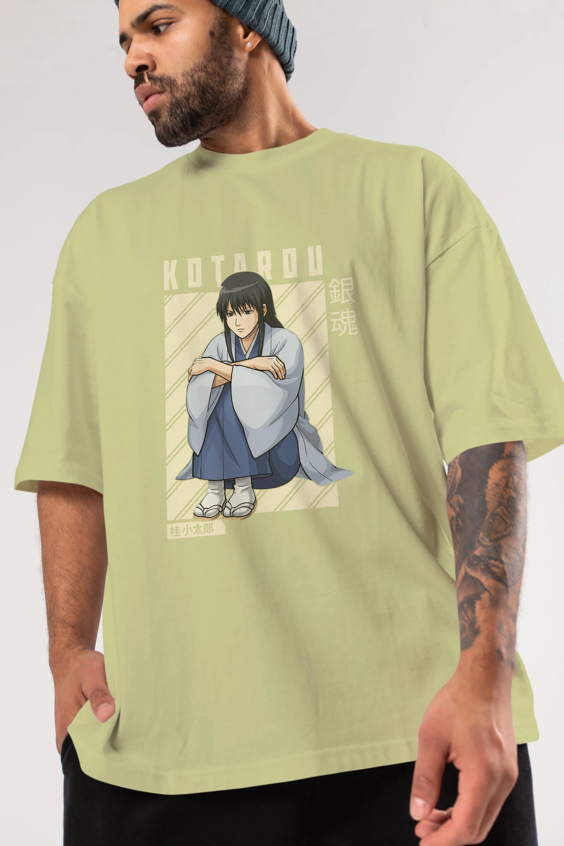 Kotarou Katsura GINTAMA Anime Ön Baskılı Oversize t-shirt %100 pamuk Erkek Kadın Unisex