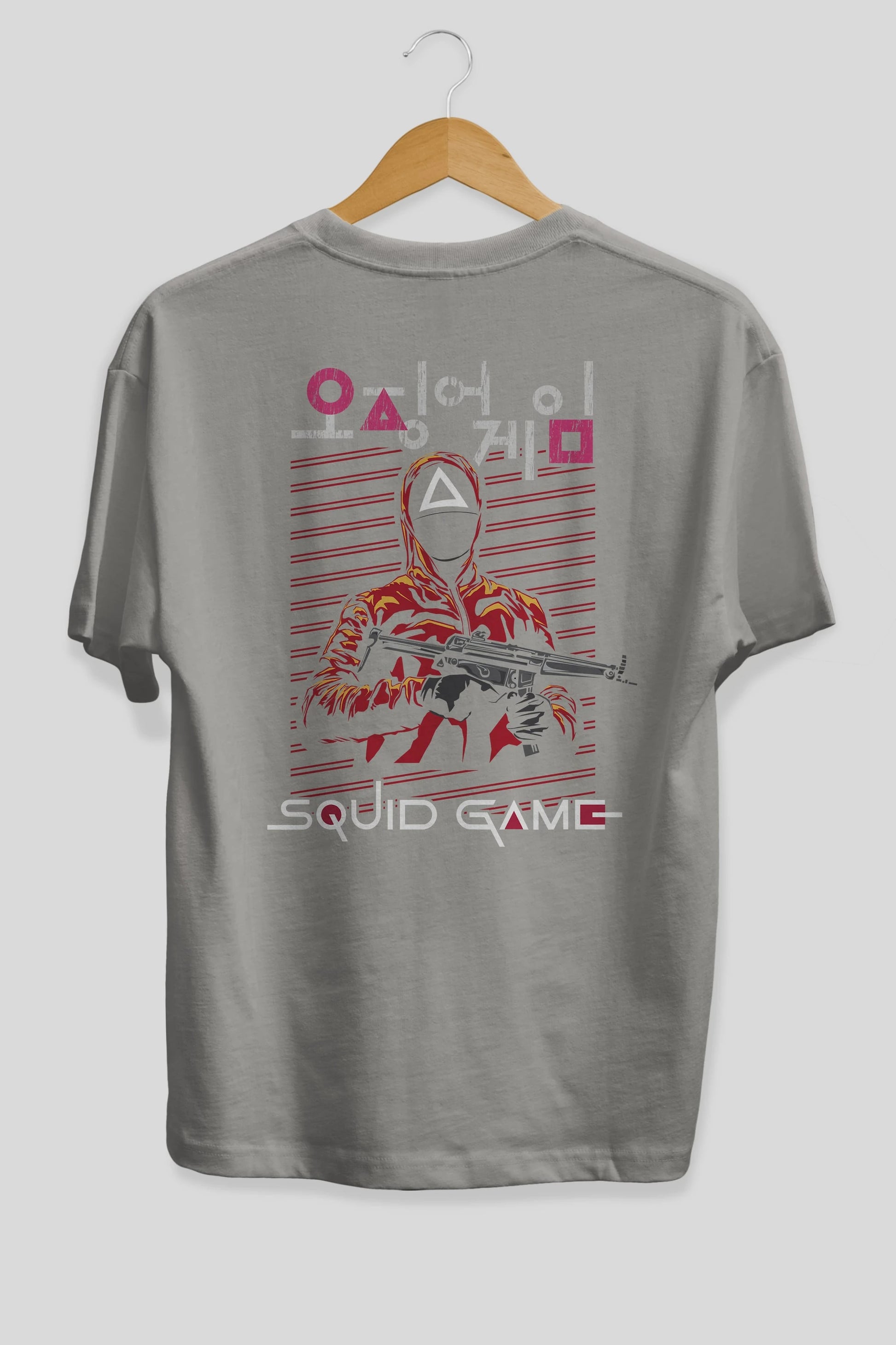 Squid Game (2) Arka Baskılı Oversize t-shirt Erkek Kadın Unisex %100 Pamuk Bisiklet Yaka tişort