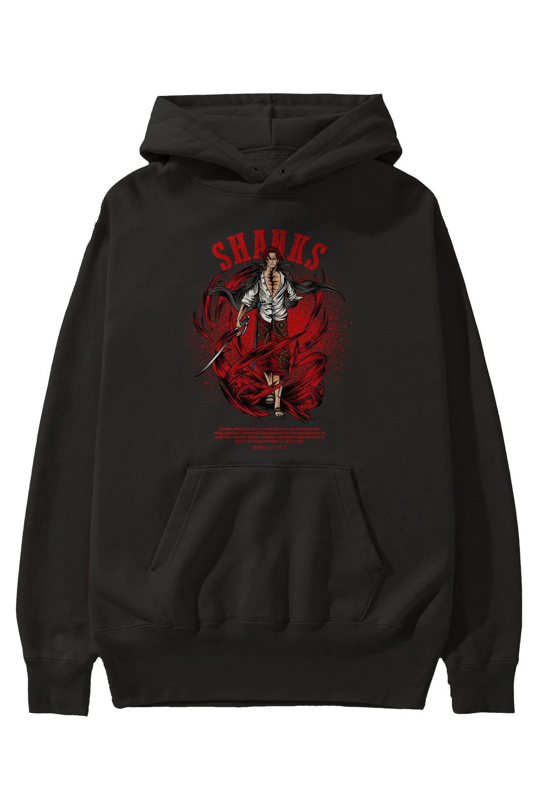 Shanks Anime Ön Baskılı Hoodie Oversize Kapüşonlu Sweatshirt Erkek Kadın Unisex