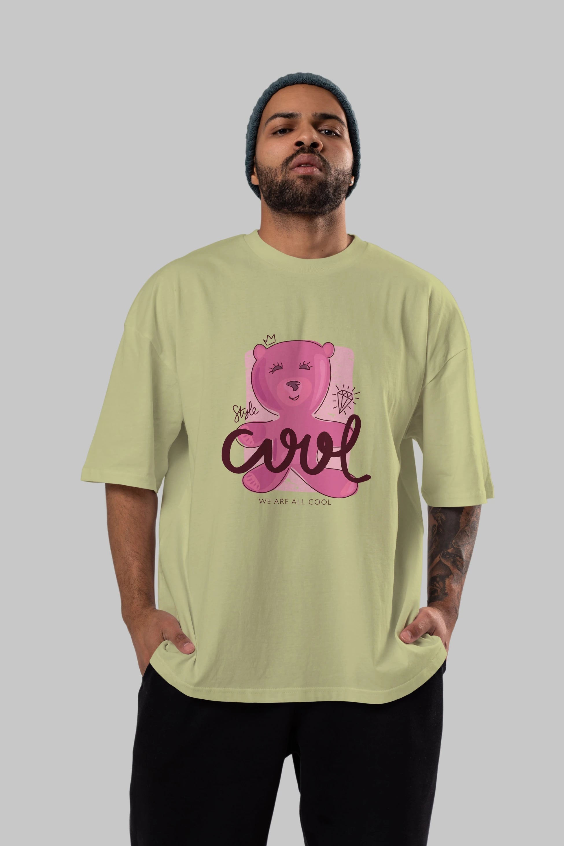 Cool Style Bear Ön Baskılı Oversize t-shirt Erkek Kadın Unisex