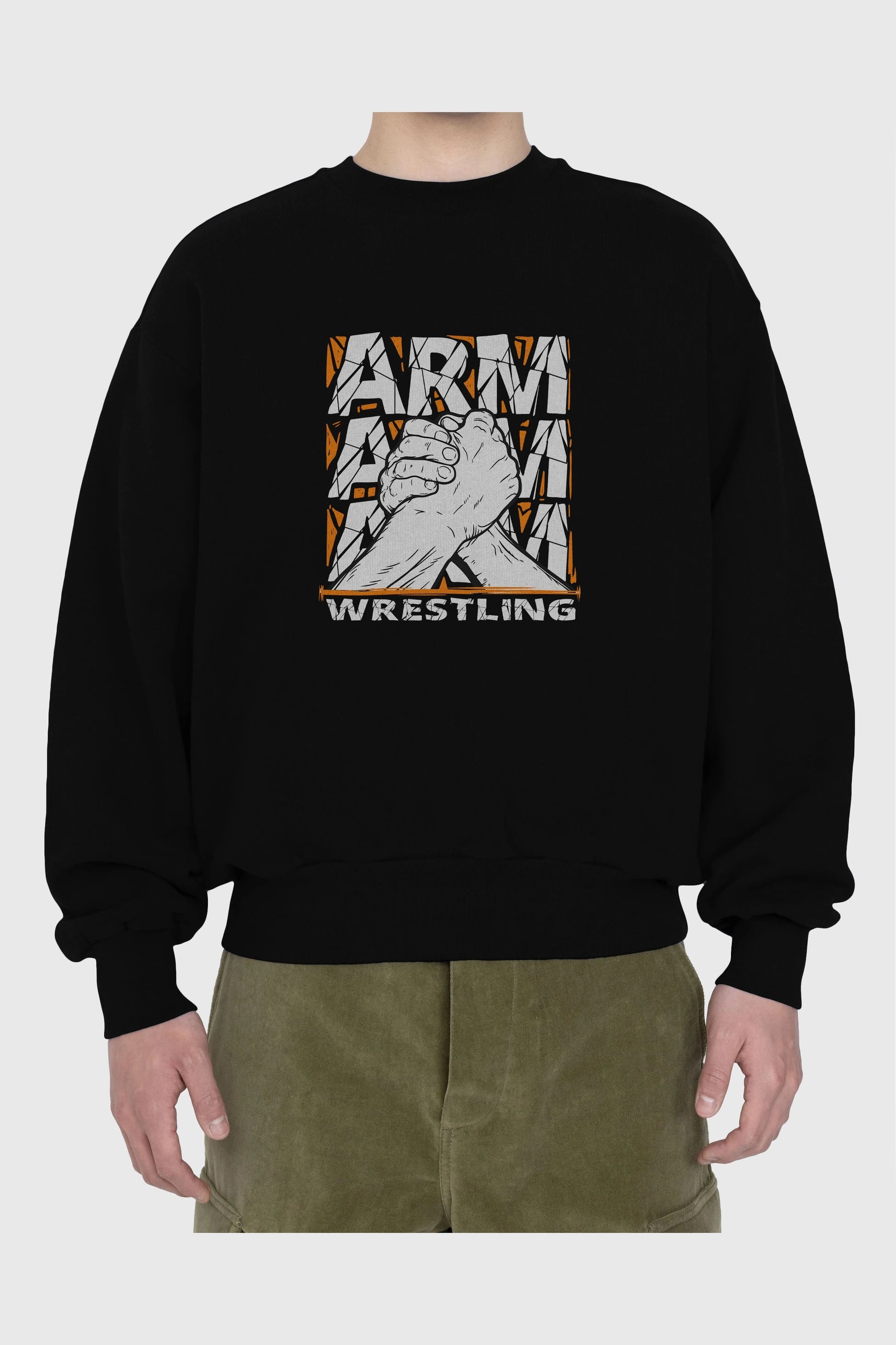 Arm Wrestling Ön Baskılı Oversize Sweatshirt Erkek Kadın Unisex