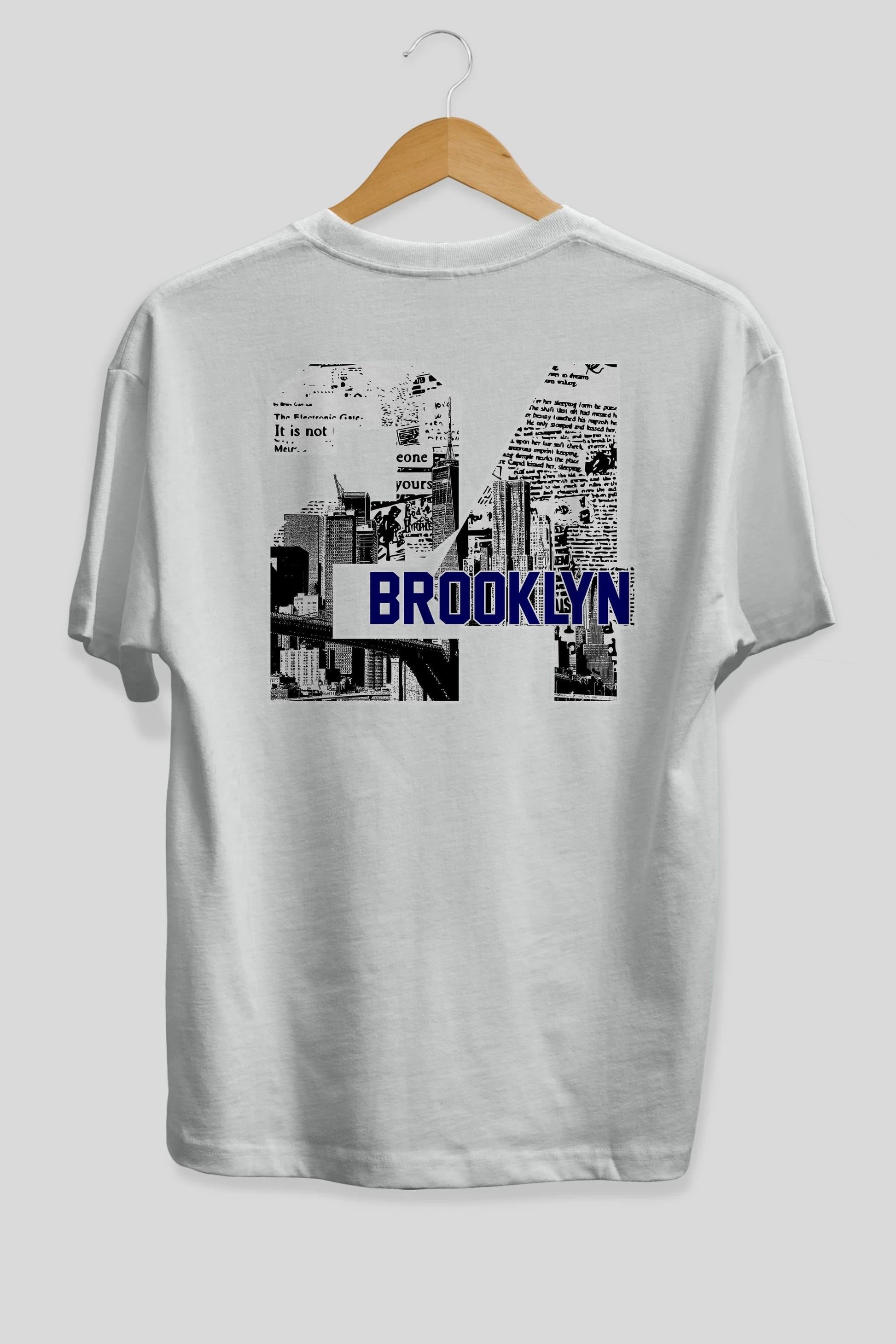 Brooklyn 24 Arka Baskılı Oversize t-shirt Erkek Kadın Unisex