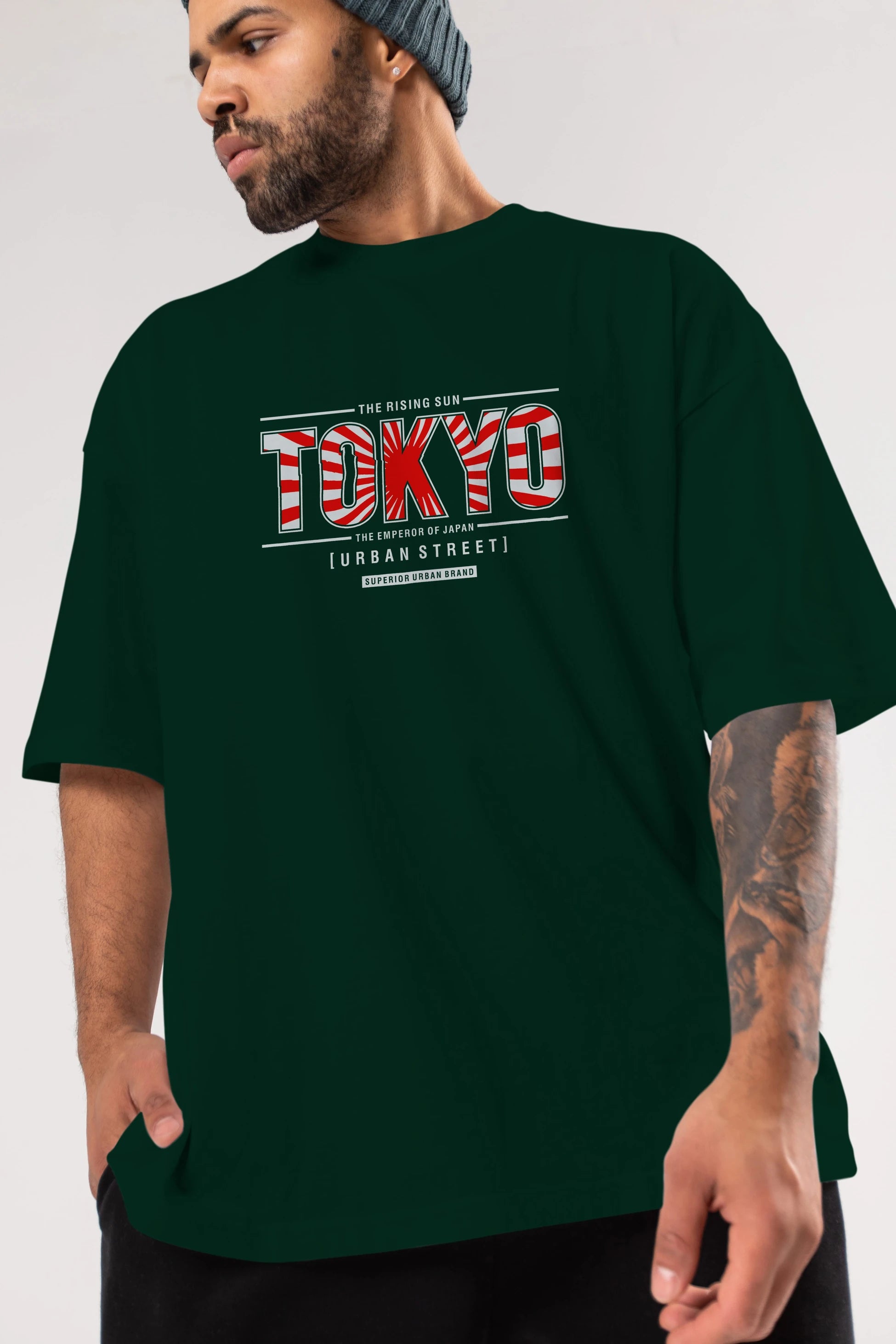 Tokyo Ön Baskılı Oversize t-shirt Erkek Kadın Unisex