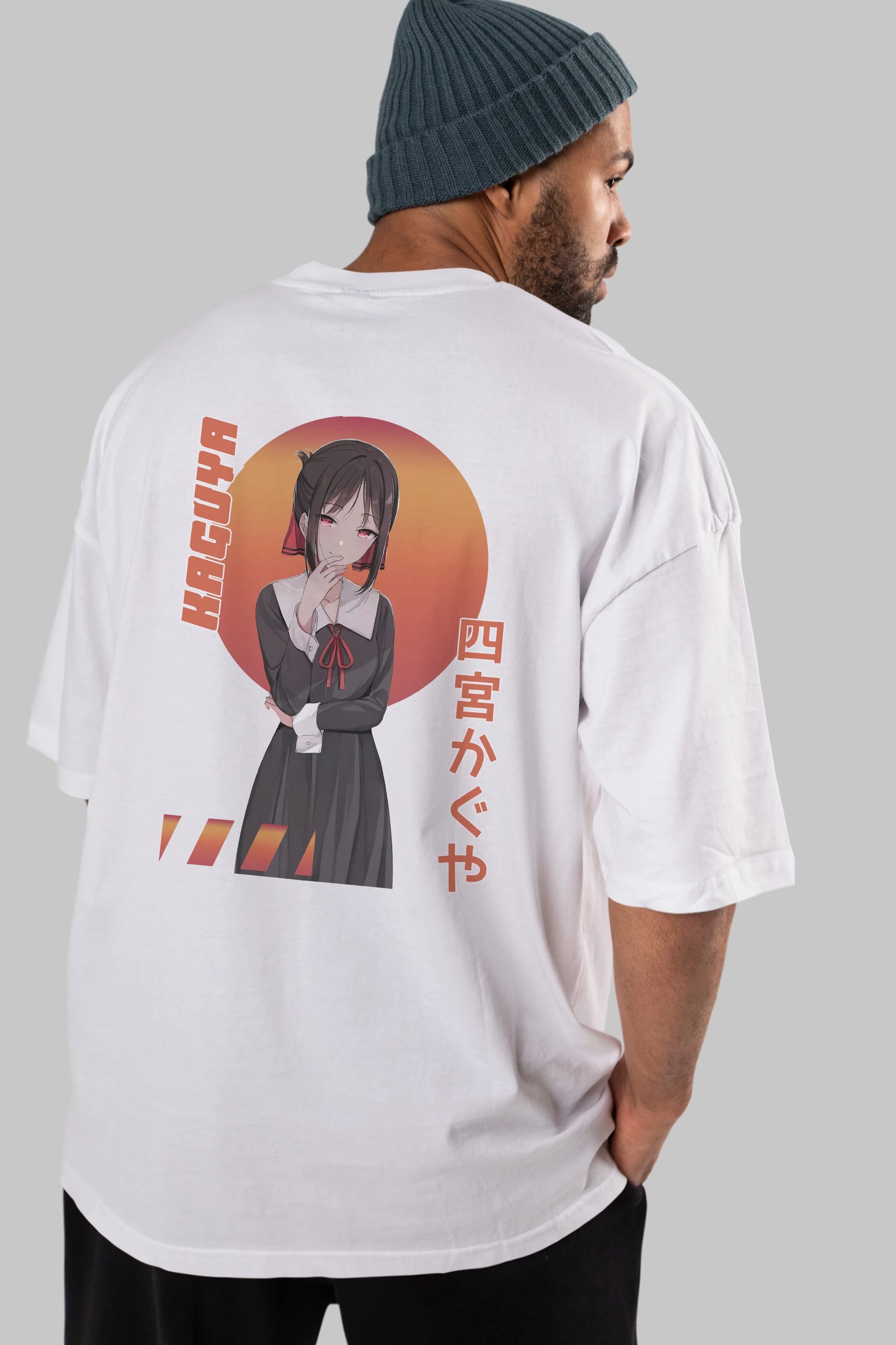 Kaguya Shinomiya 5 Anime Arka Baskılı Oversize t-shirt Erkek Kadın Unisex
