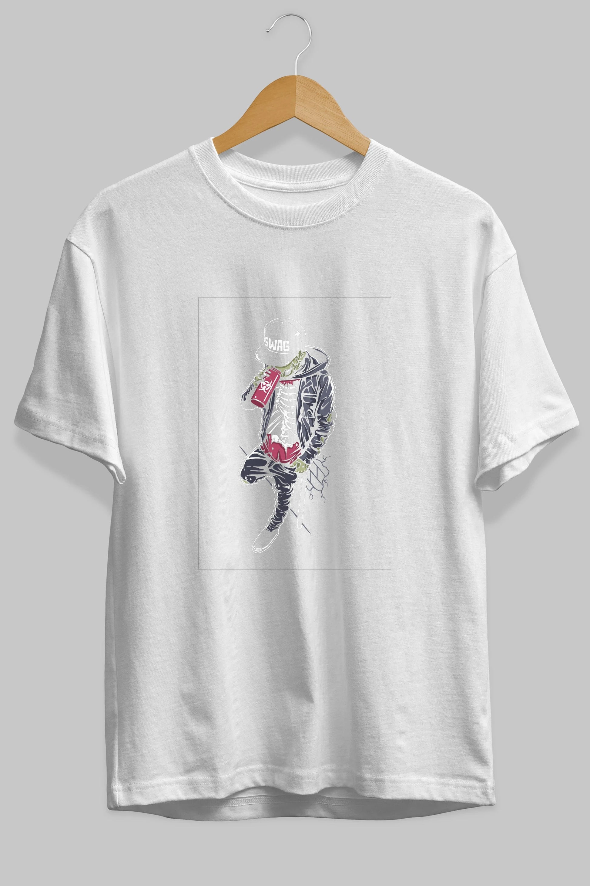 Zombie Swag Ön Baskılı Oversize t-shirt Erkek Kadın Unisex %100 Pamuk tişort