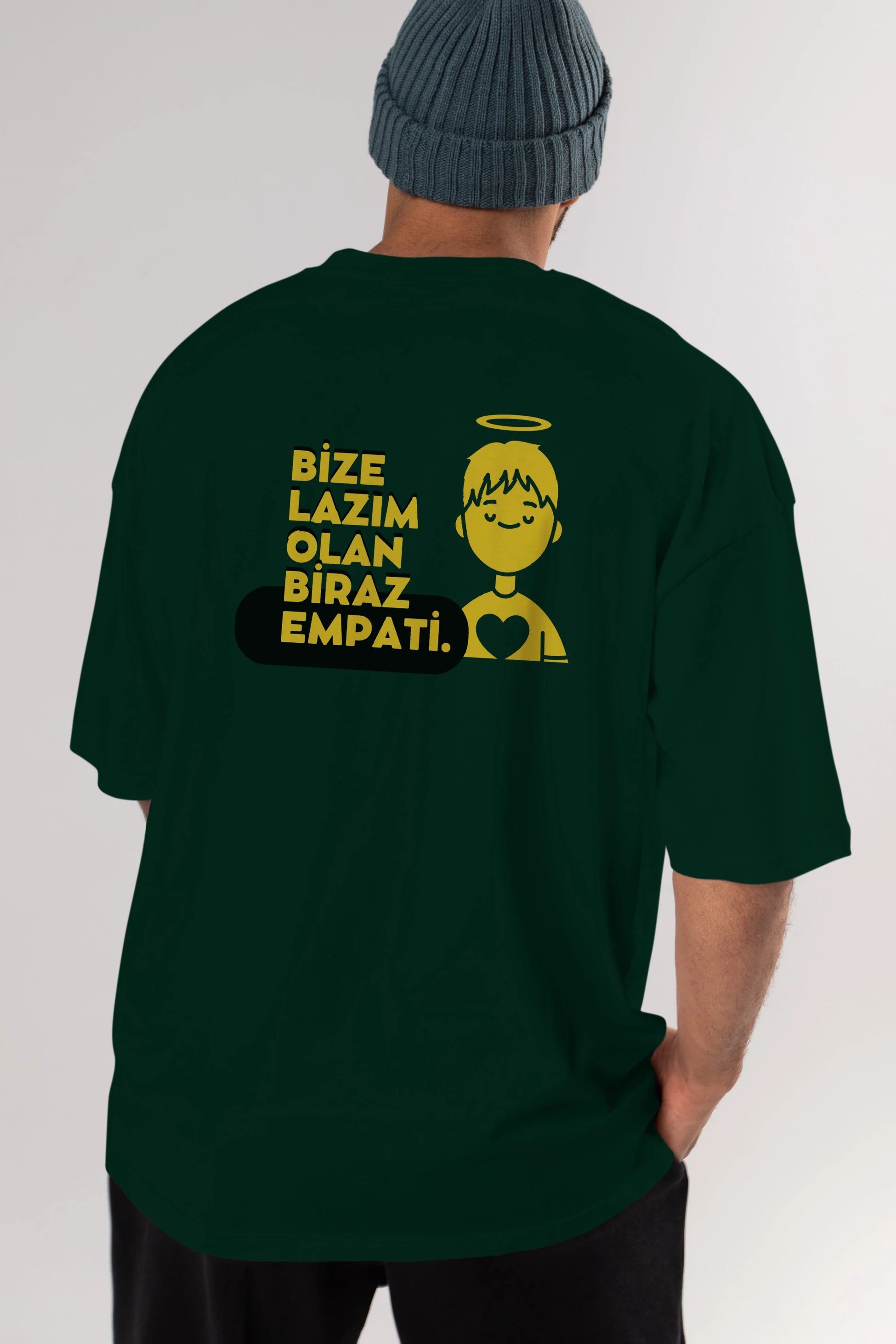 Bize Lazım Olan Biraz Empati Arka Baskılı Oversize t-shirt Erkek Kadın Unisex