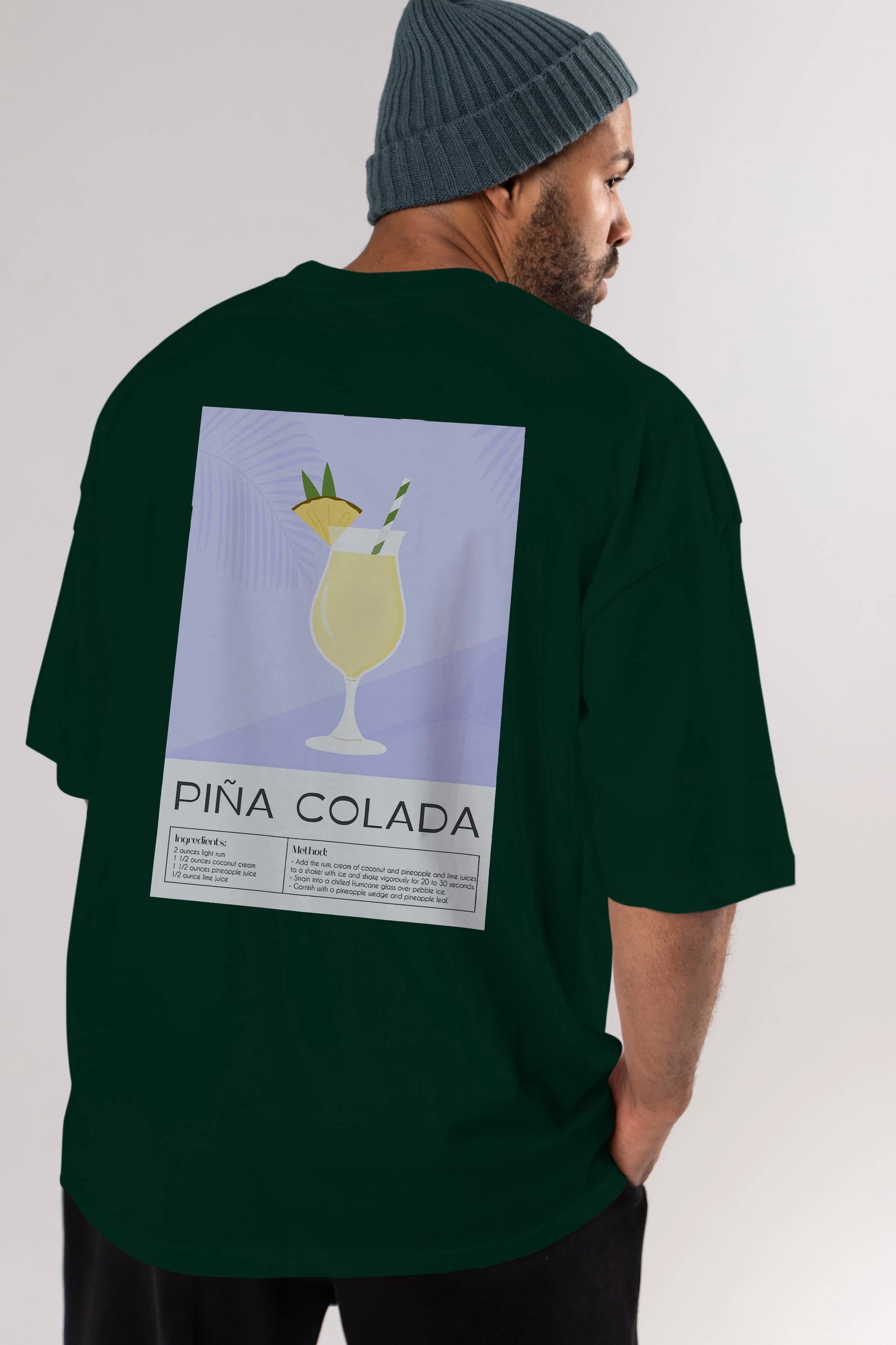 PIna Colada 6 Arka Baskılı Oversize t-shirt Erkek Kadın Unisex %100 Pamuk Bisiklet Yaka tişort