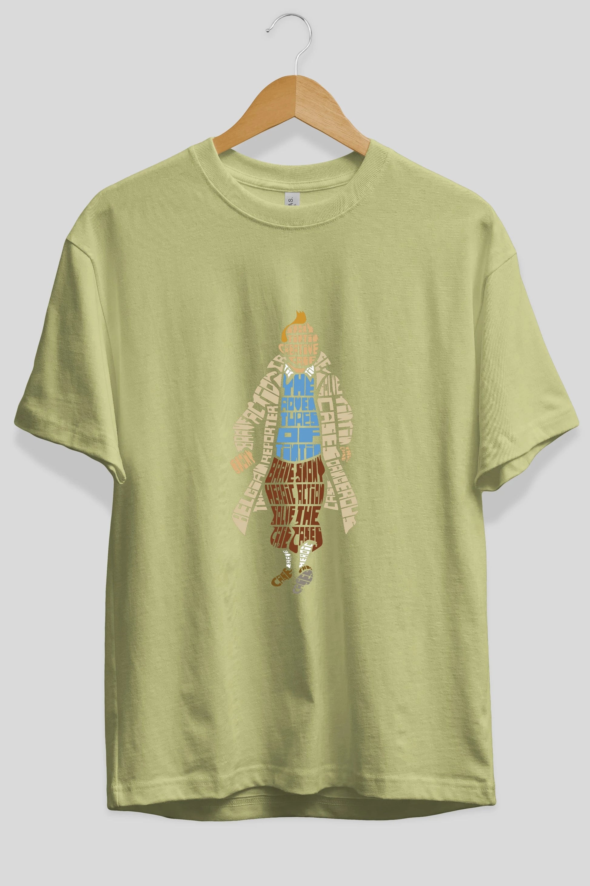 Tin Tin Ön Baskılı Oversize t-shirt %100 pamuk Erkek Kadın Unisex