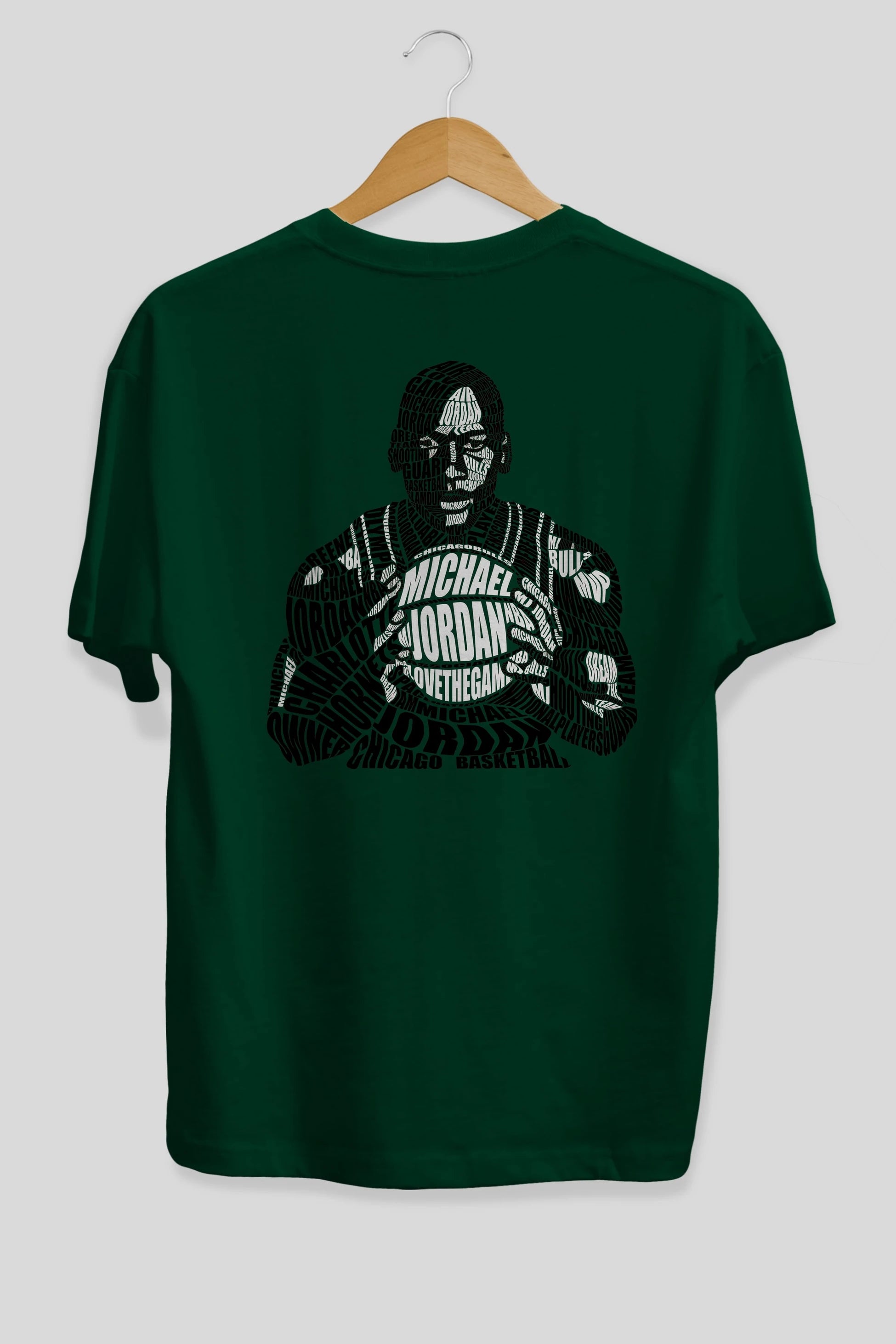 Michael Jordan Calligram Arka Baskılı Oversize t-shirt %100 pamuk Erkek Kadın Unisex
